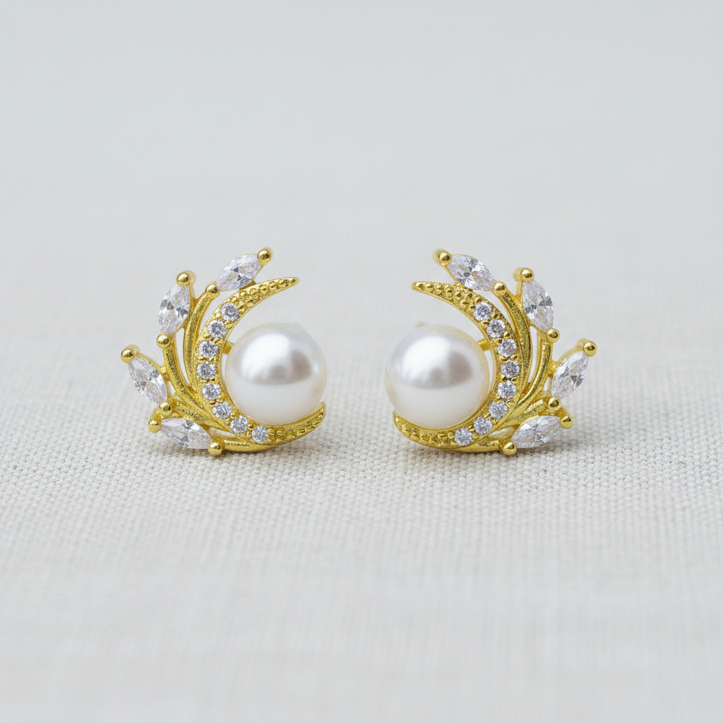 camilla dovey - Moon Design Freshwater Pearl Earrings