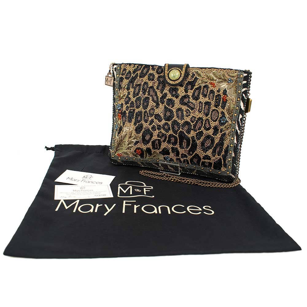 Mary Frances Accessories - Untamed Beaded Animal Print Crossbody Handbag