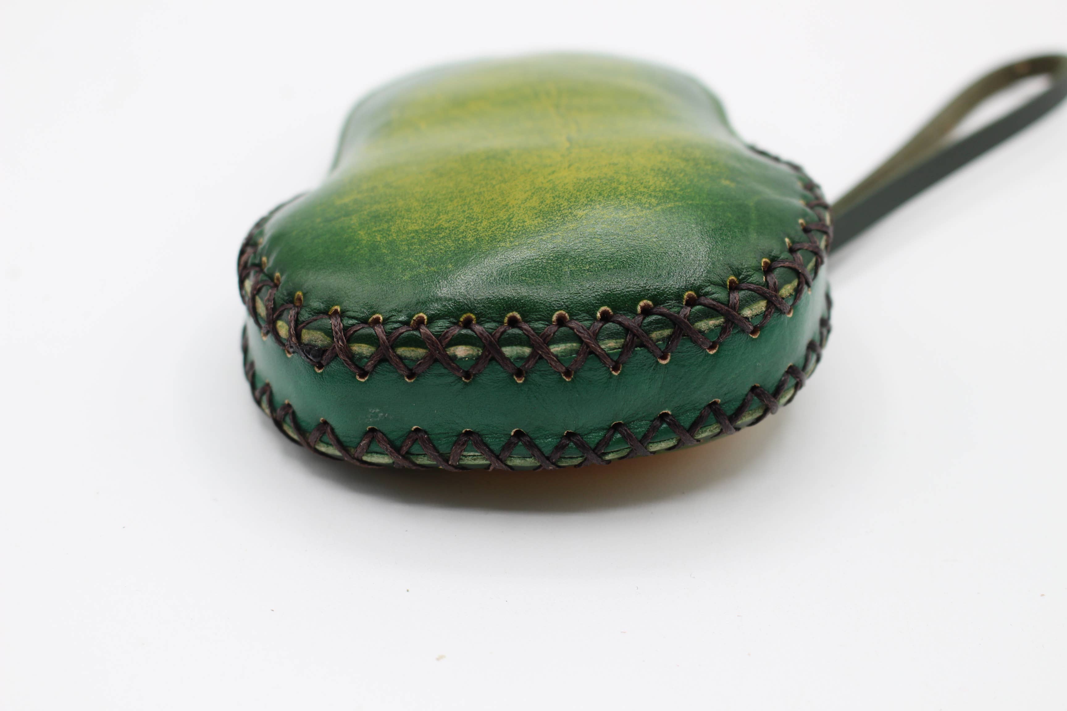 Sunflower Handmade leather inc - Handmade genuine leather Avocado coin purse wristlet