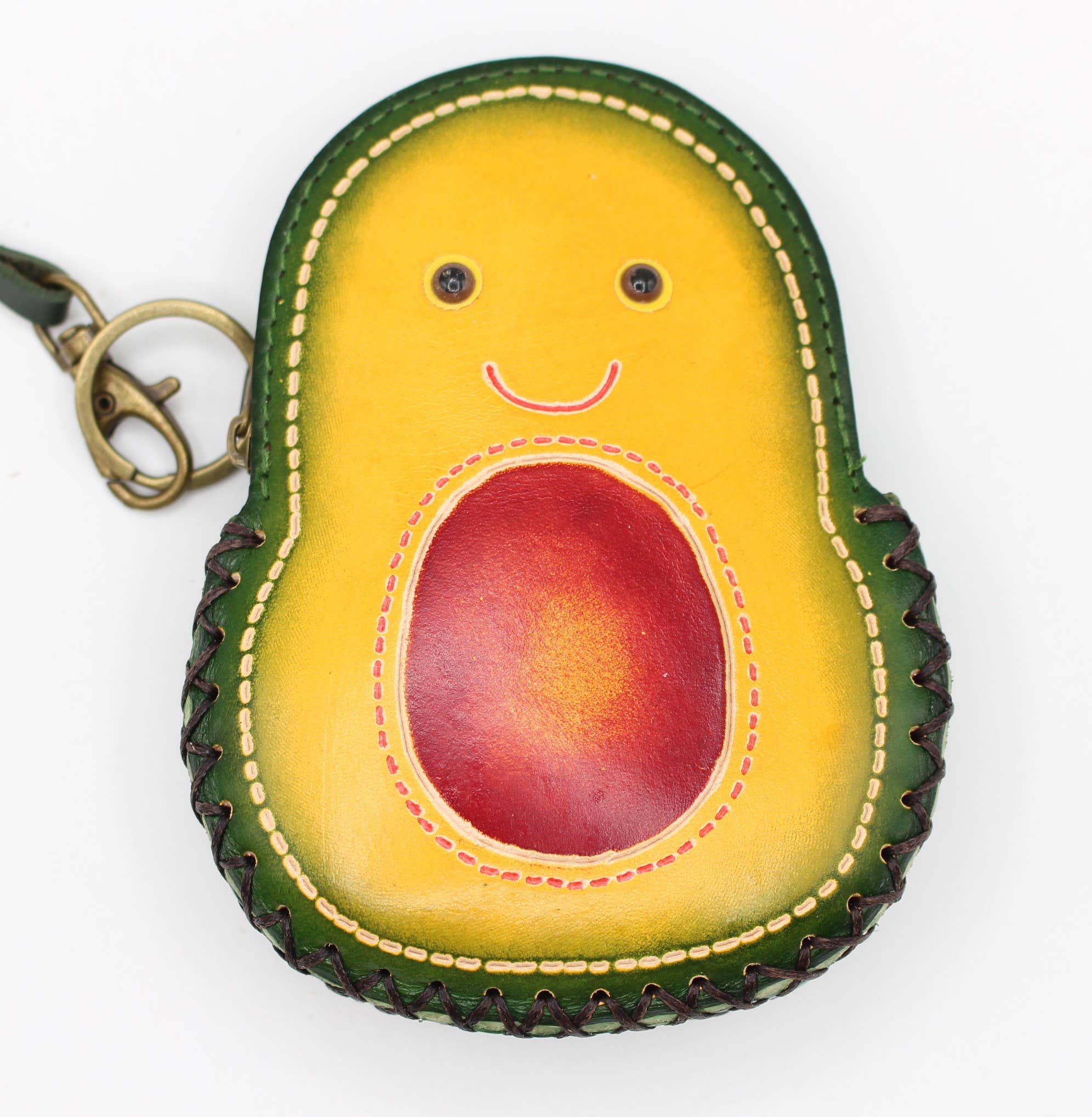 Sunflower Handmade leather inc - Handmade genuine leather Avocado coin purse wristlet