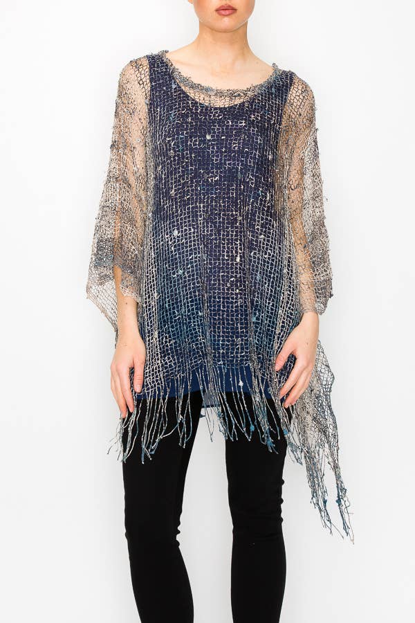 Origami Apparel fishnet poncho