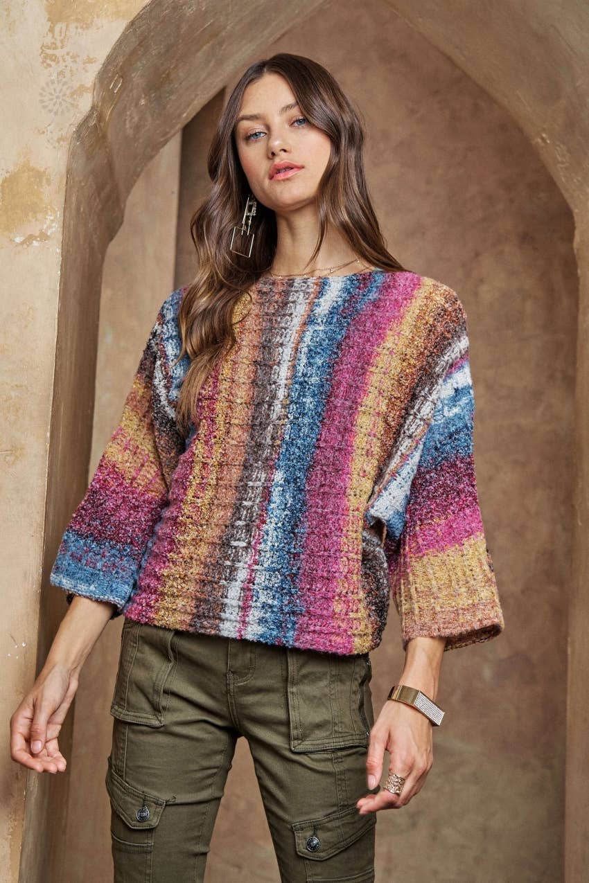 ADORA LA - MULTI COLOR SWEATER TOP