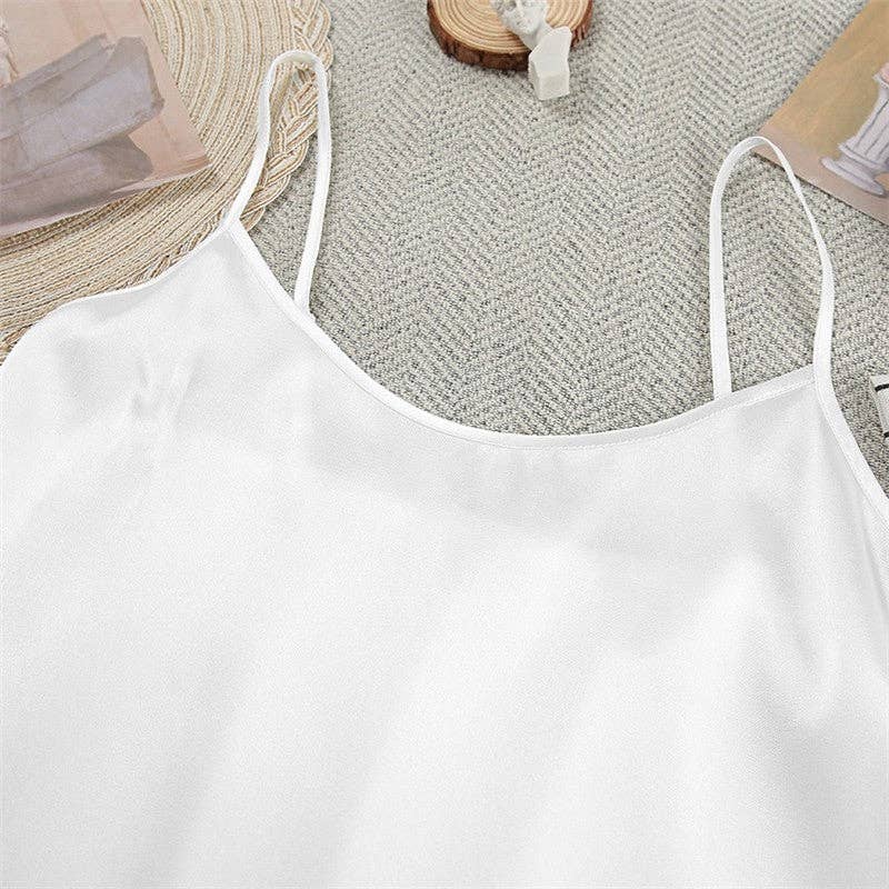 2-Piece Spaghetti Strap Mini Dress & Feather Sleeve PJ Set