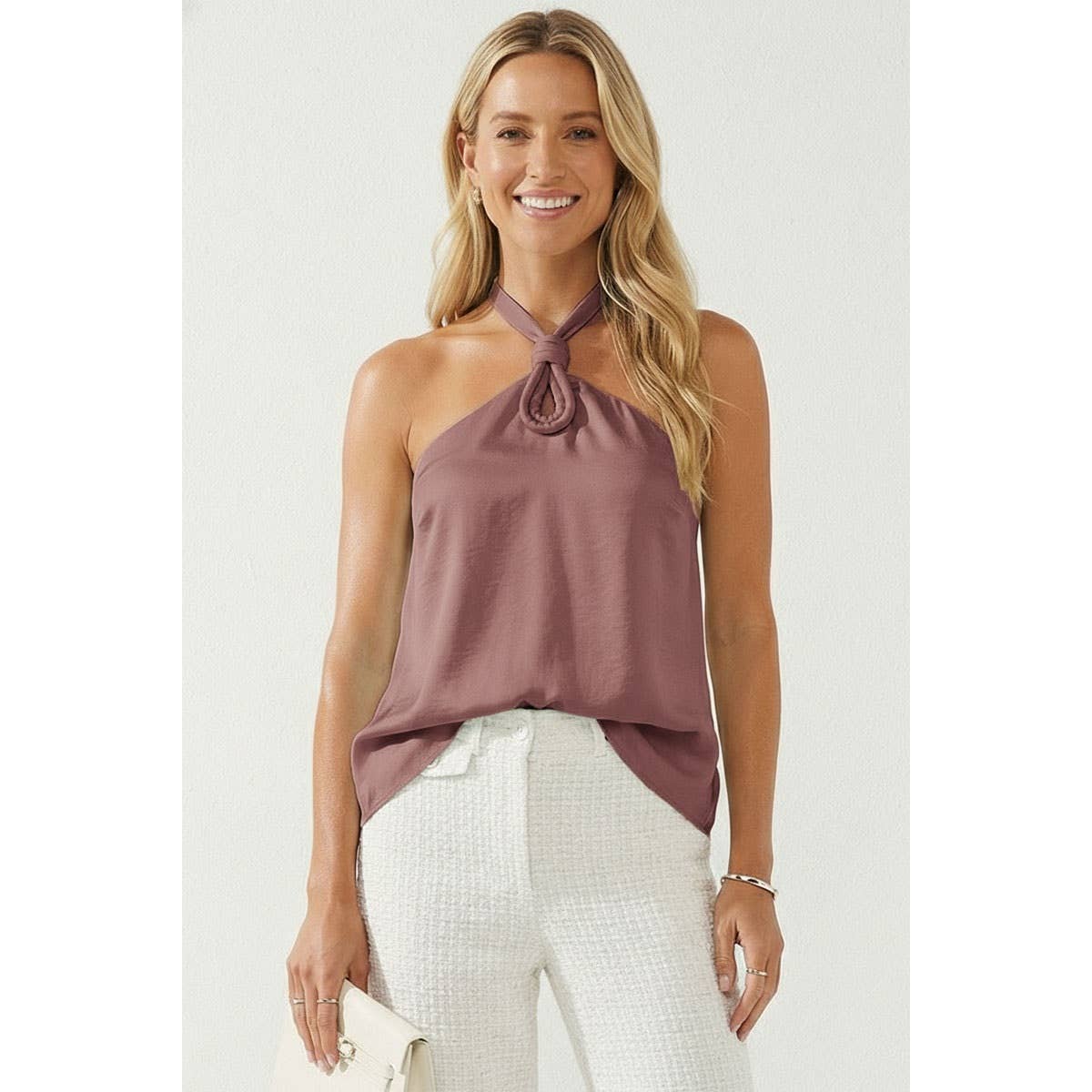 Naked Zebra - Cord Keyhole Sleeveless Top