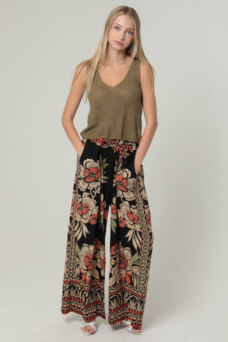 ANGIE - TIE WAIST WIDE LEG PANTS
