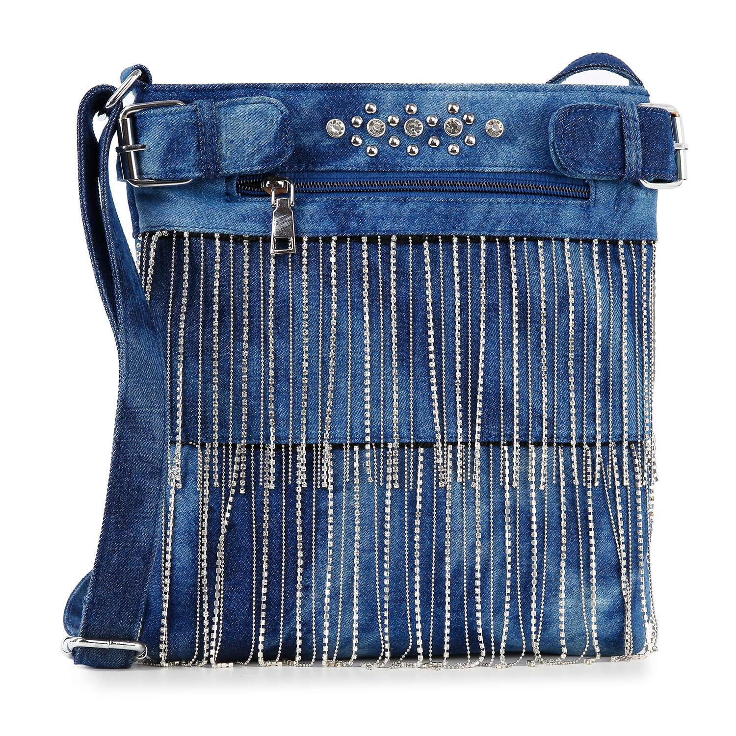 Handbag Express - Beaded Fringe Crossbody Sling Handbag