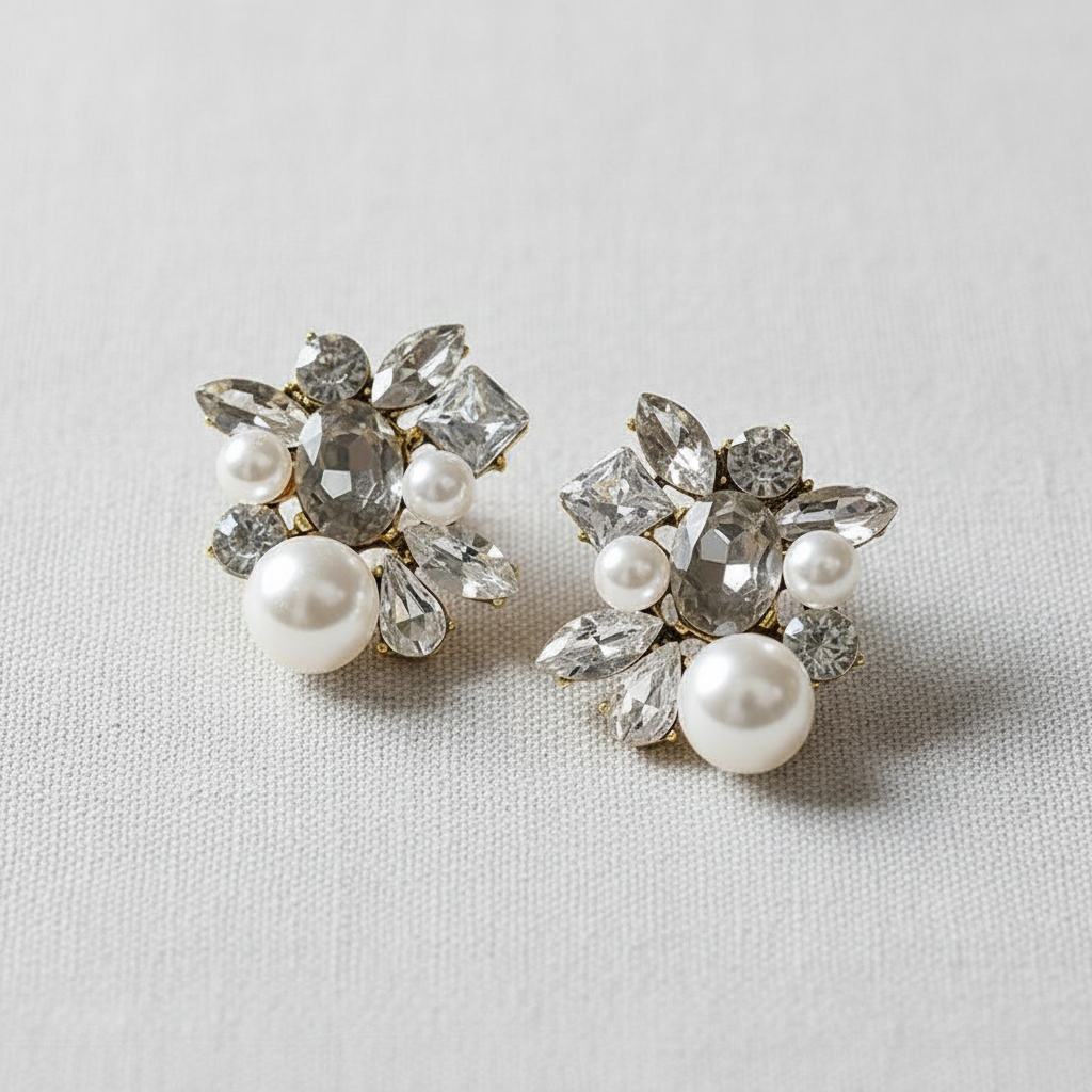 camilla dovey - Pearl Geometric Stud Earrings