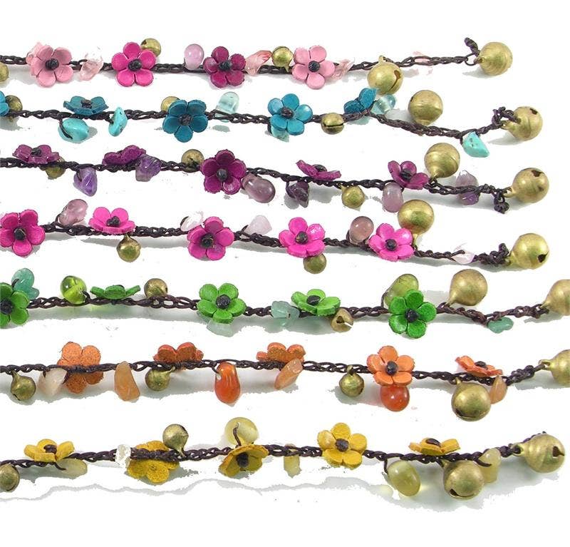 Sunflower Handmade leather inc - flower Ankles Bracelet