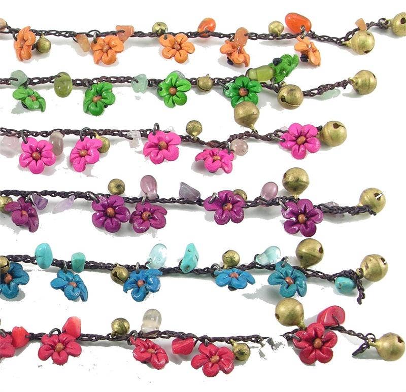 Sunflower Handmade leather inc - flower Ankles Bracelet