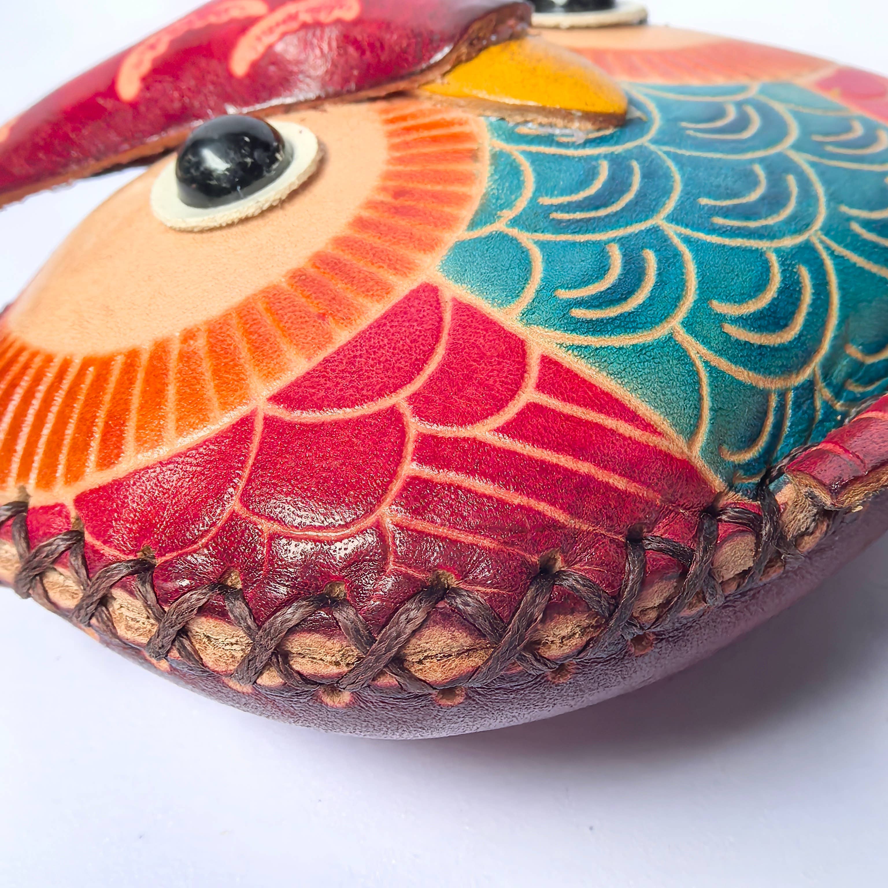 Sunflower Handmade leather inc - Leather owl Owl Wristlet coin purse wallet