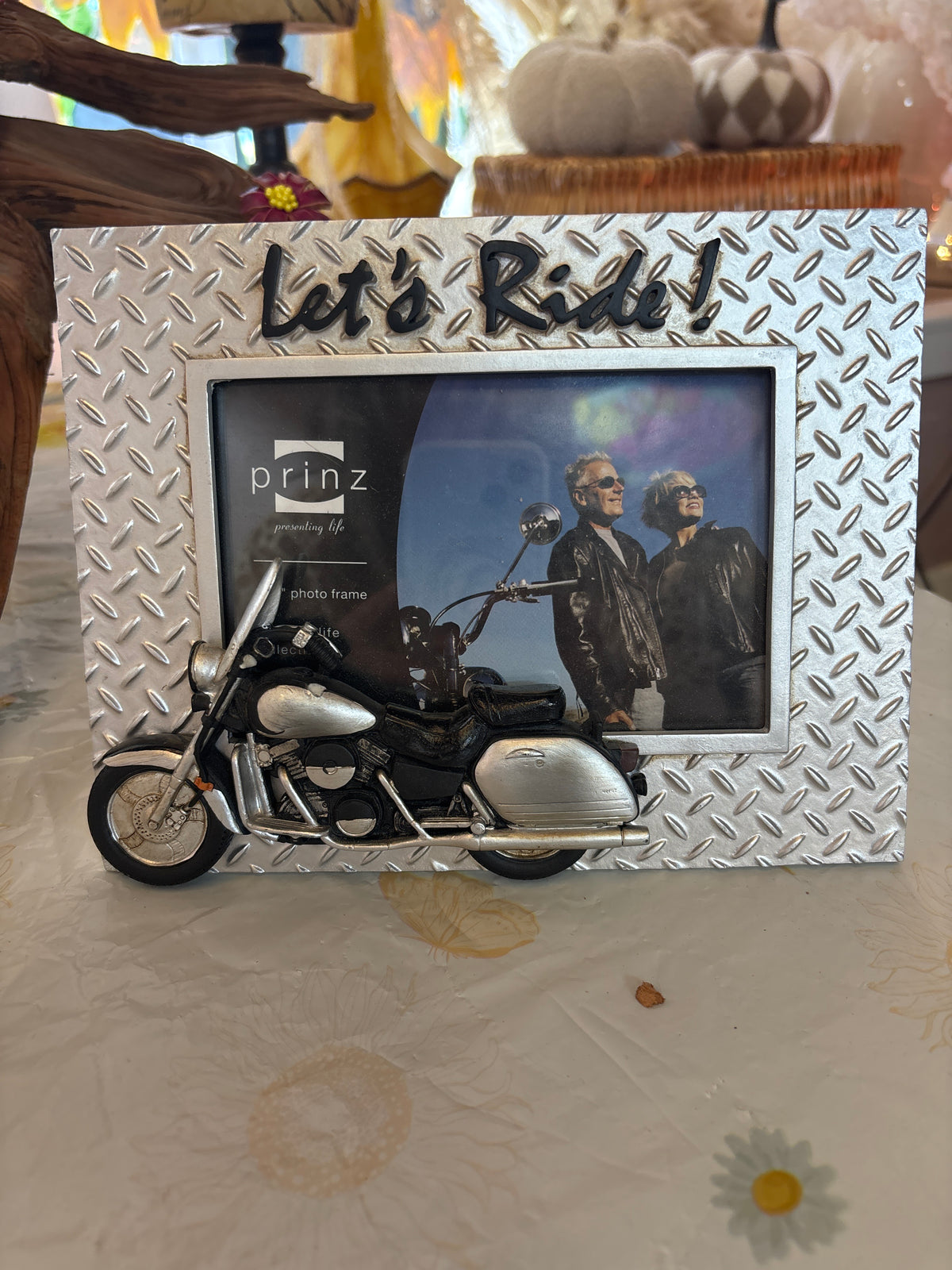 Whimsy- Let’s Ride Motorcycle Photo Frame 4x6