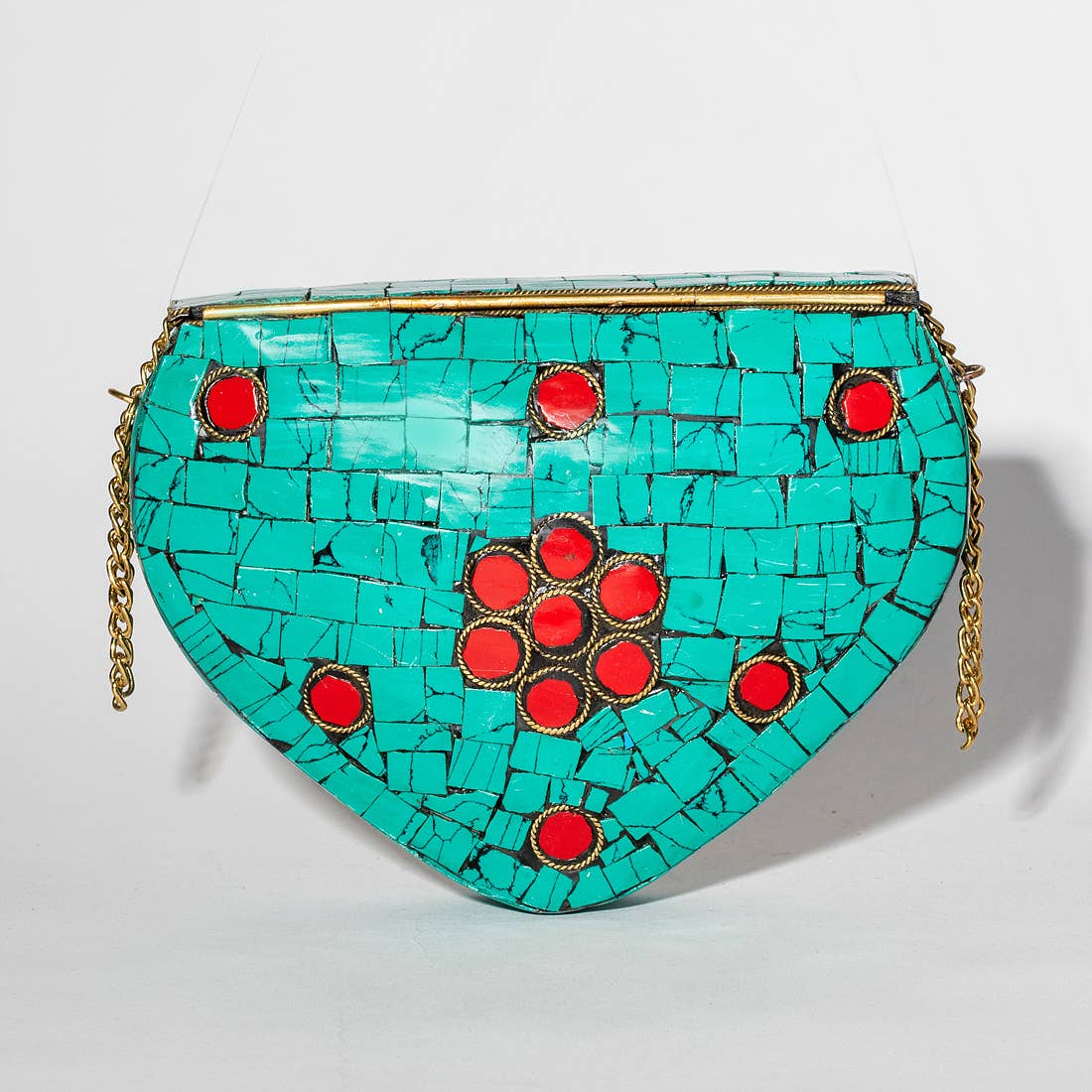 Gypsie Jane - Turquoise vintage metal bag: TURQUOISE / ONESIZE