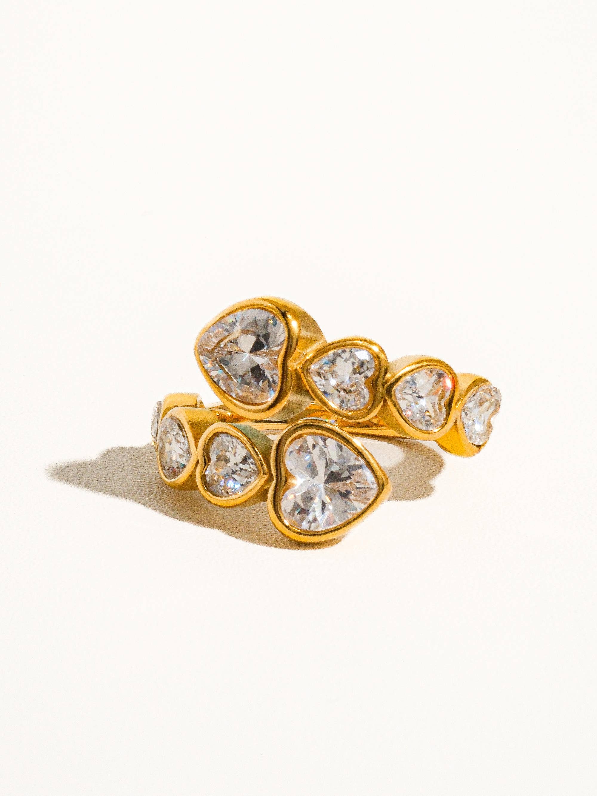 Flânerie by MAIQ - Wyatt 18K Gold Non-Tarnish Rhinestone Heart Ring