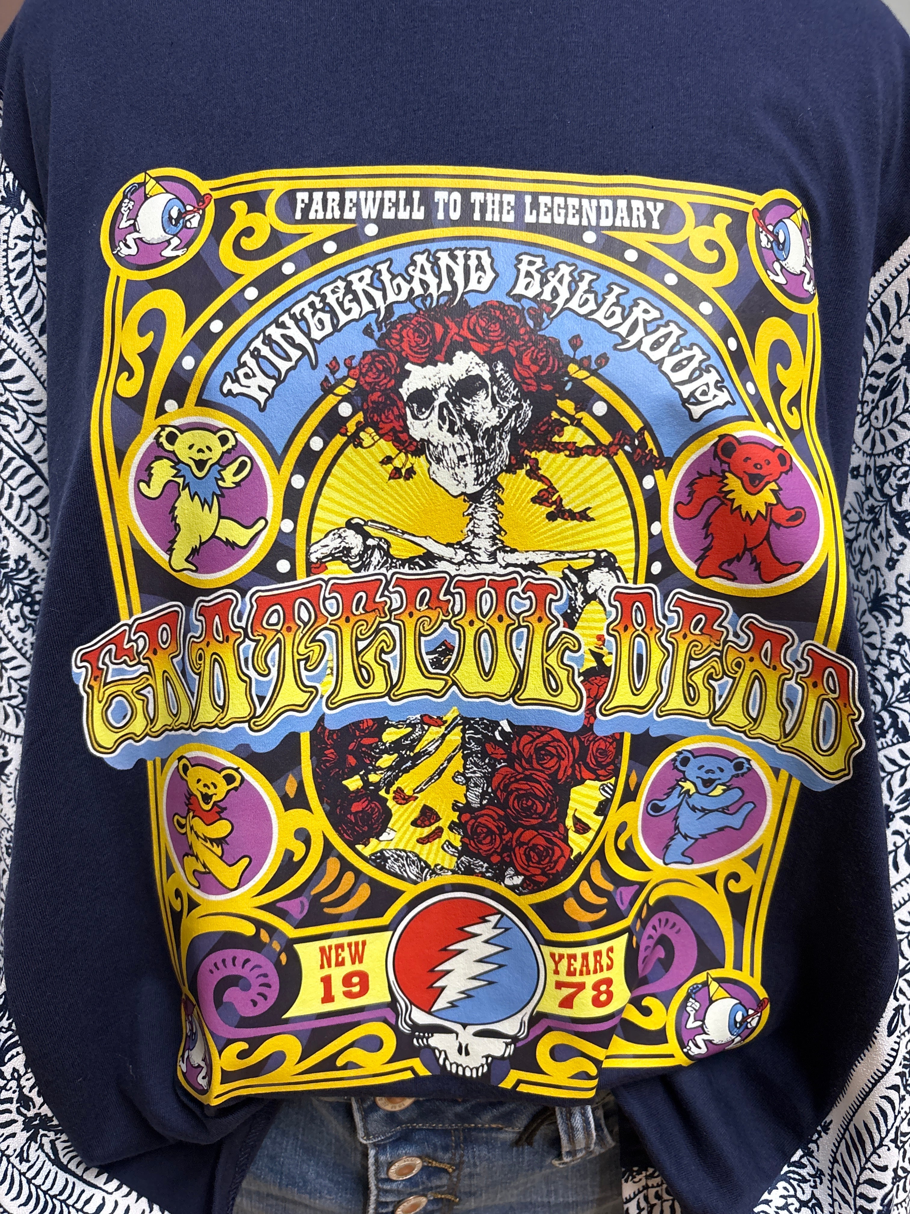 Kycozy- Grateful Dead Batwing Rock n Roll Shirt