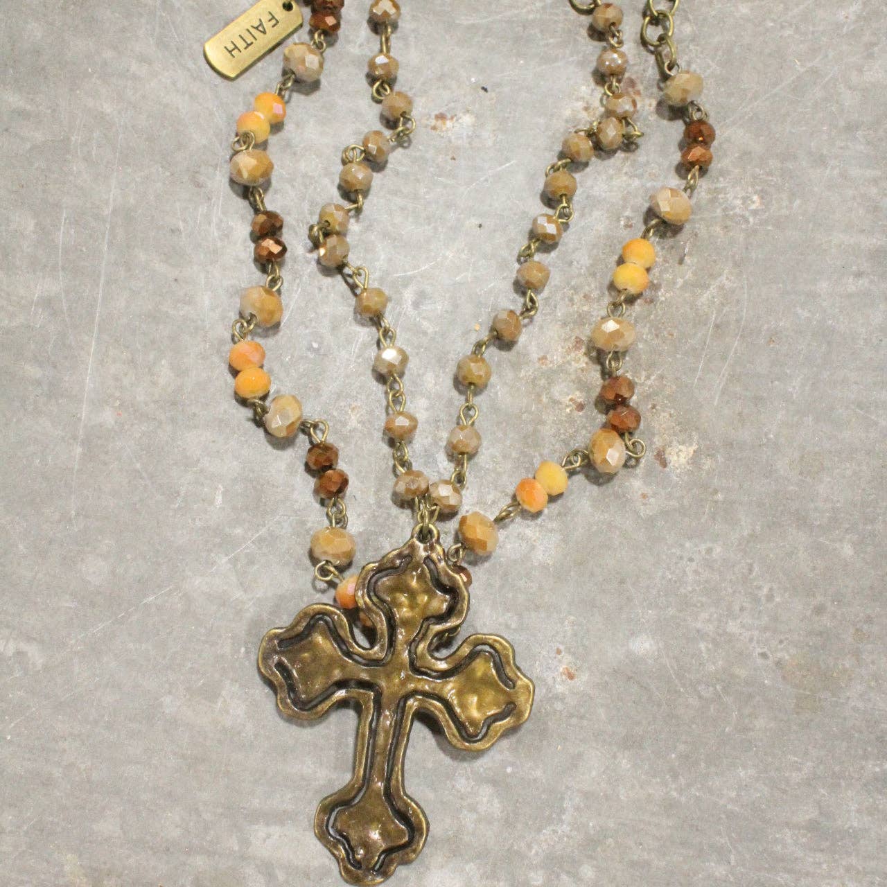 The Primitive Peddler, Inc. - Firm Foundation Cross Layered Necklace