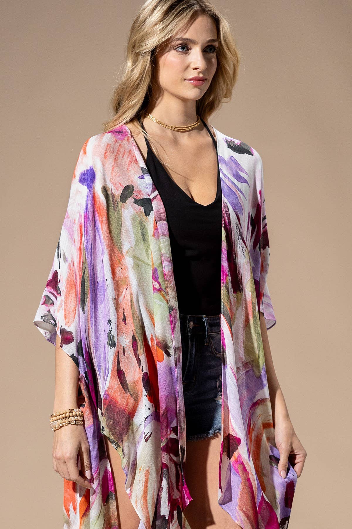 Urbanista - Watercolor Multi Viscose Kimono