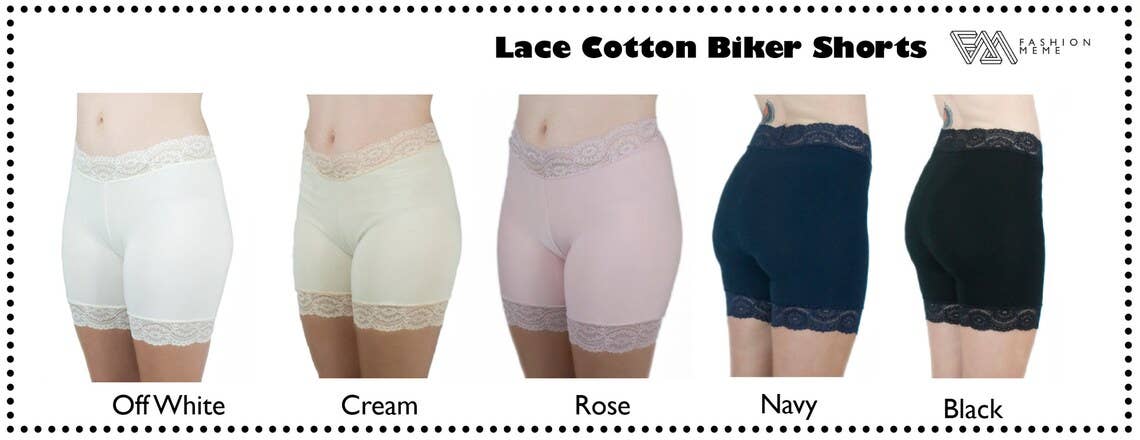 FashionMeme LLC - Cotton Slip Shorts for Thigh Chafe
