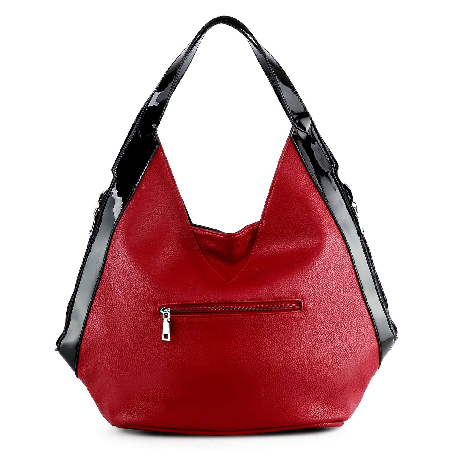 Handbag Express - Patent Trim Rhinestone Pattern Hobo