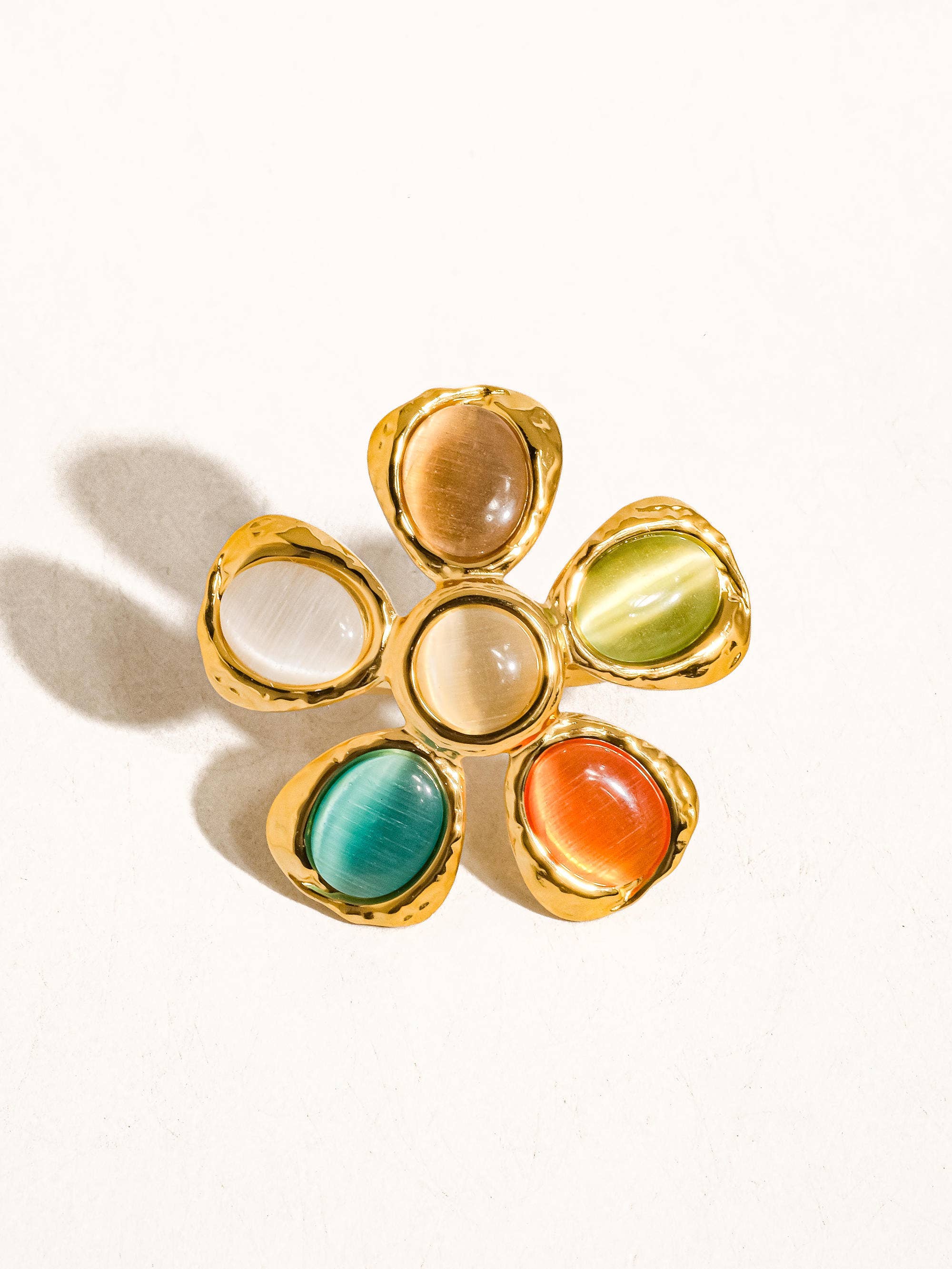 Flânerie by MAIQ - Stephane 18K Non-Tarnish Vintage Stone Floral Ring