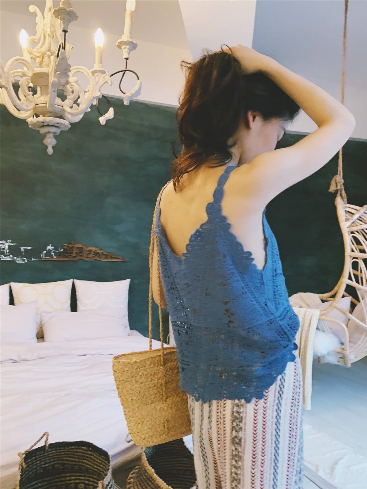 Hope & Sunshine - Boho Lace Crochet Halter Top