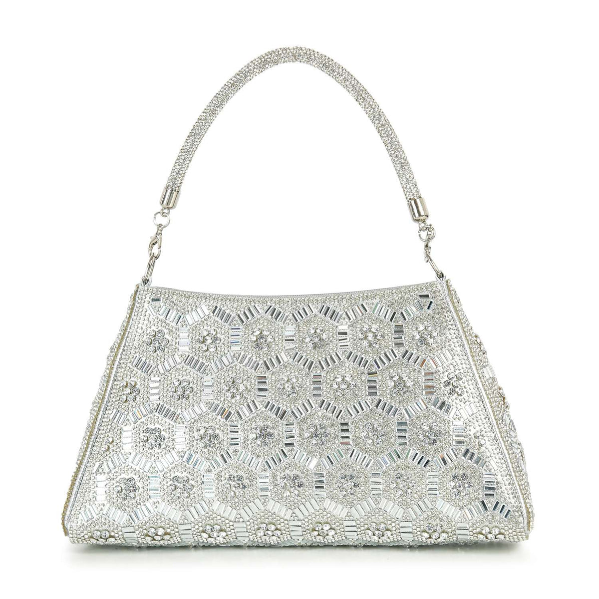 Handbag Express - Dazzling Rhinestone Pattern Hand Tote