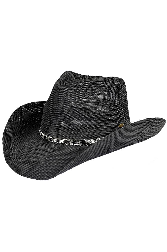 Hana - C.C Rhinestone Trim Band Cowboy Hat
