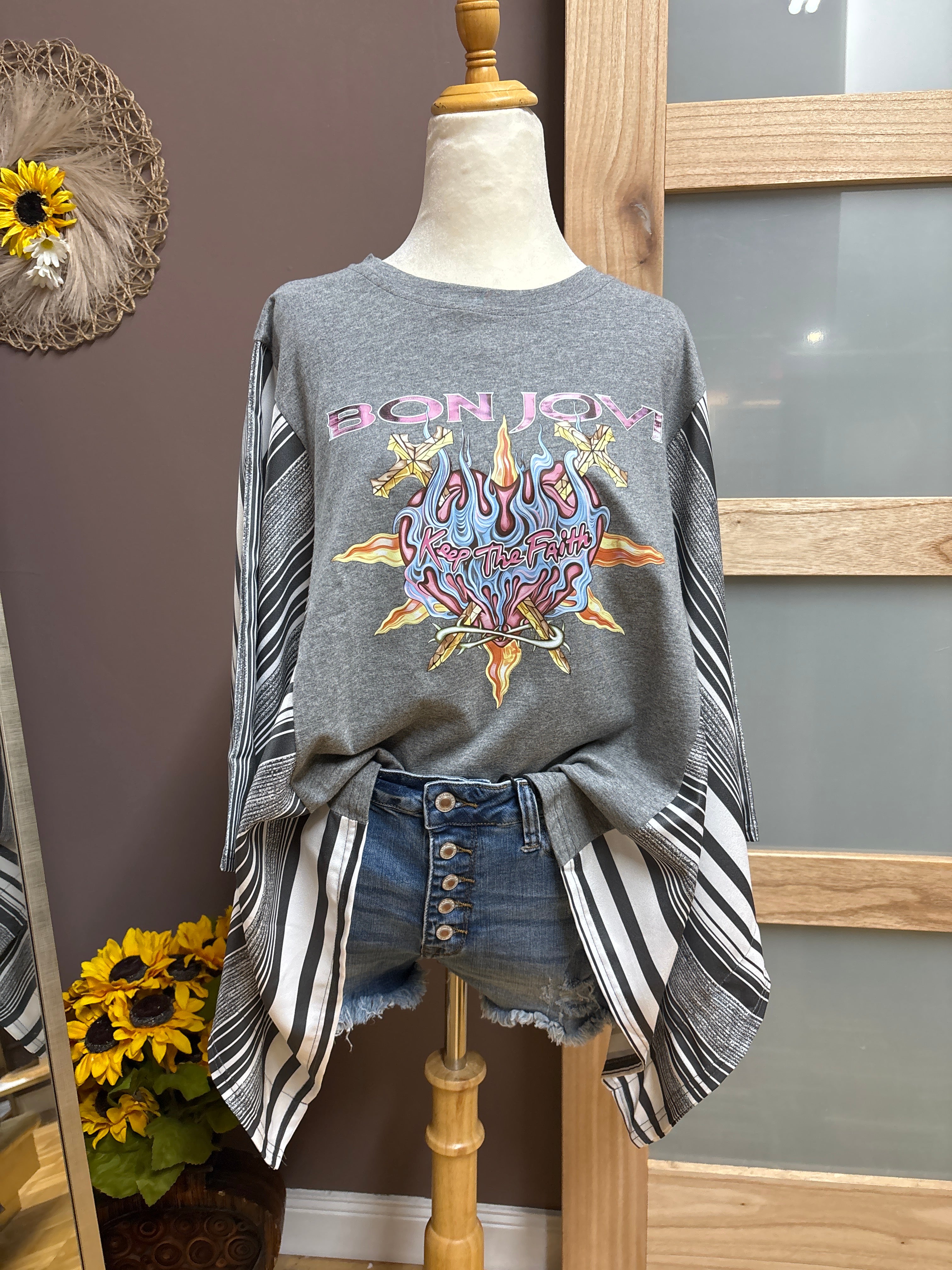 Kycozy- Bon Jovi Batwing Rock n Roll shirt
