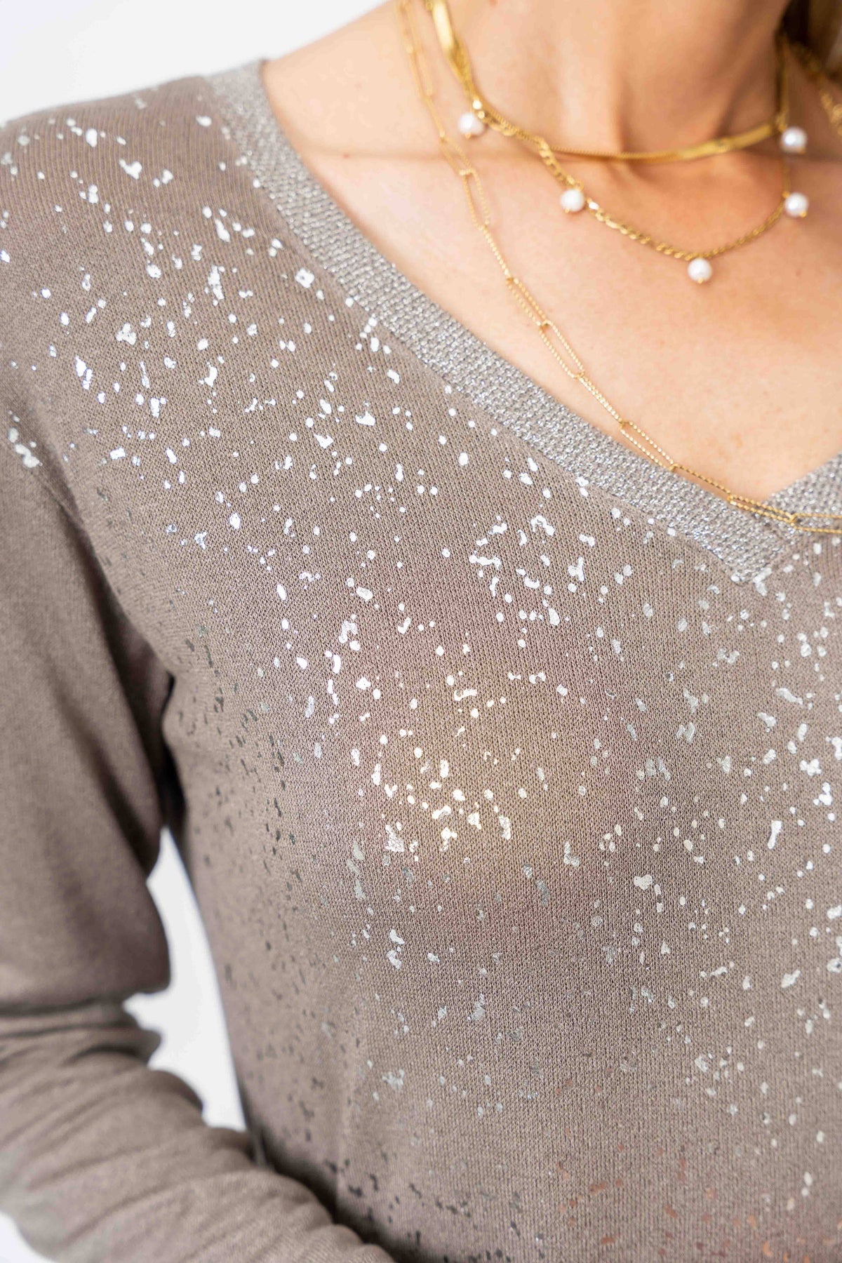 Look Mode Usa OUTLET - Shimmer Long Sleeve Shirt