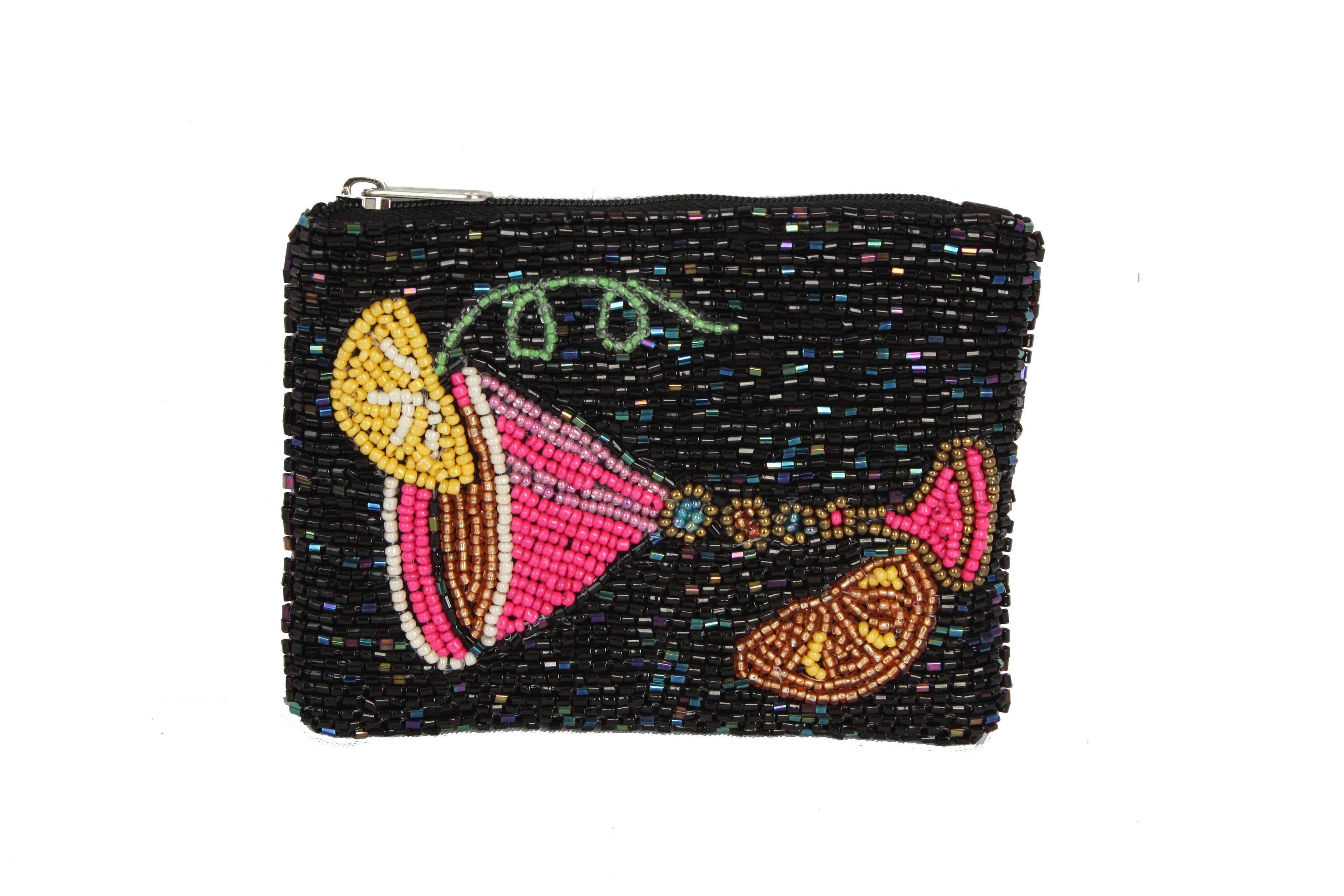 Nima Accessories Inc - Ladies Fully Beaded Cocktail Theme Coin Purse