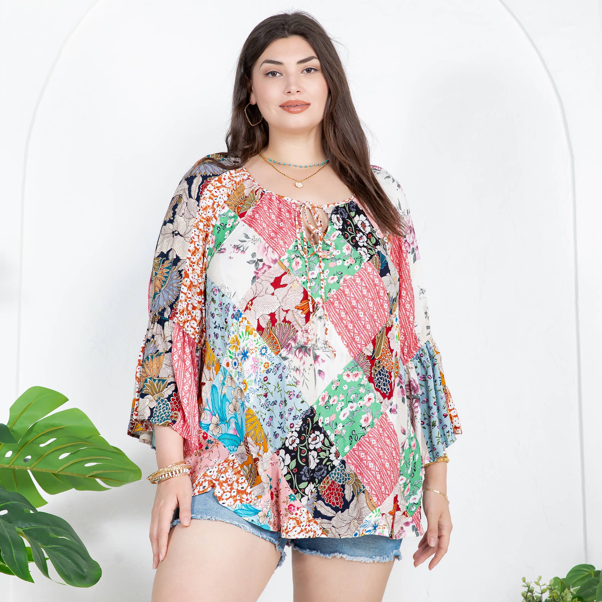 - The Bohemian Patchwork Peasant Top