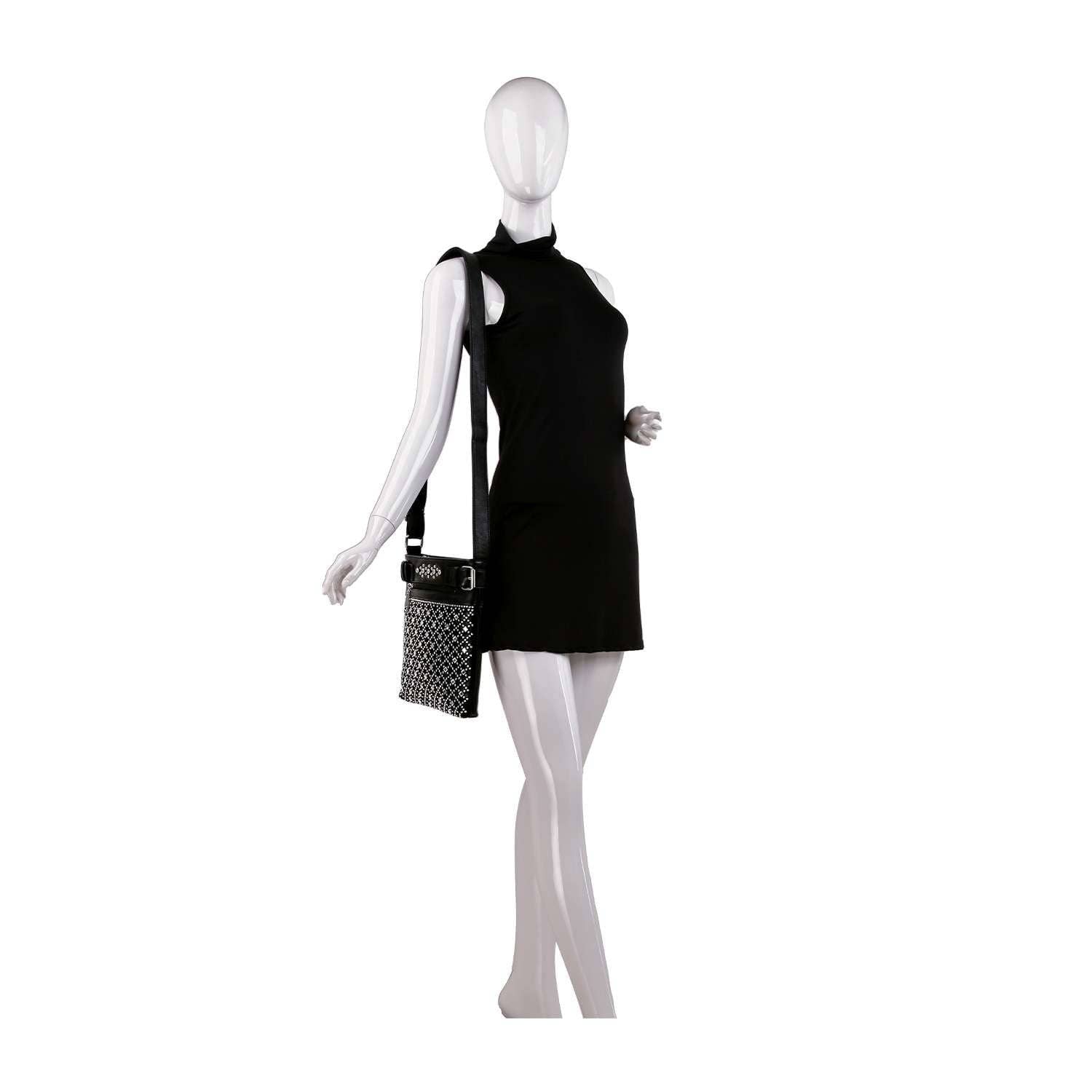 Handbag Express - Decorative Rhinestone Crossbody Sling