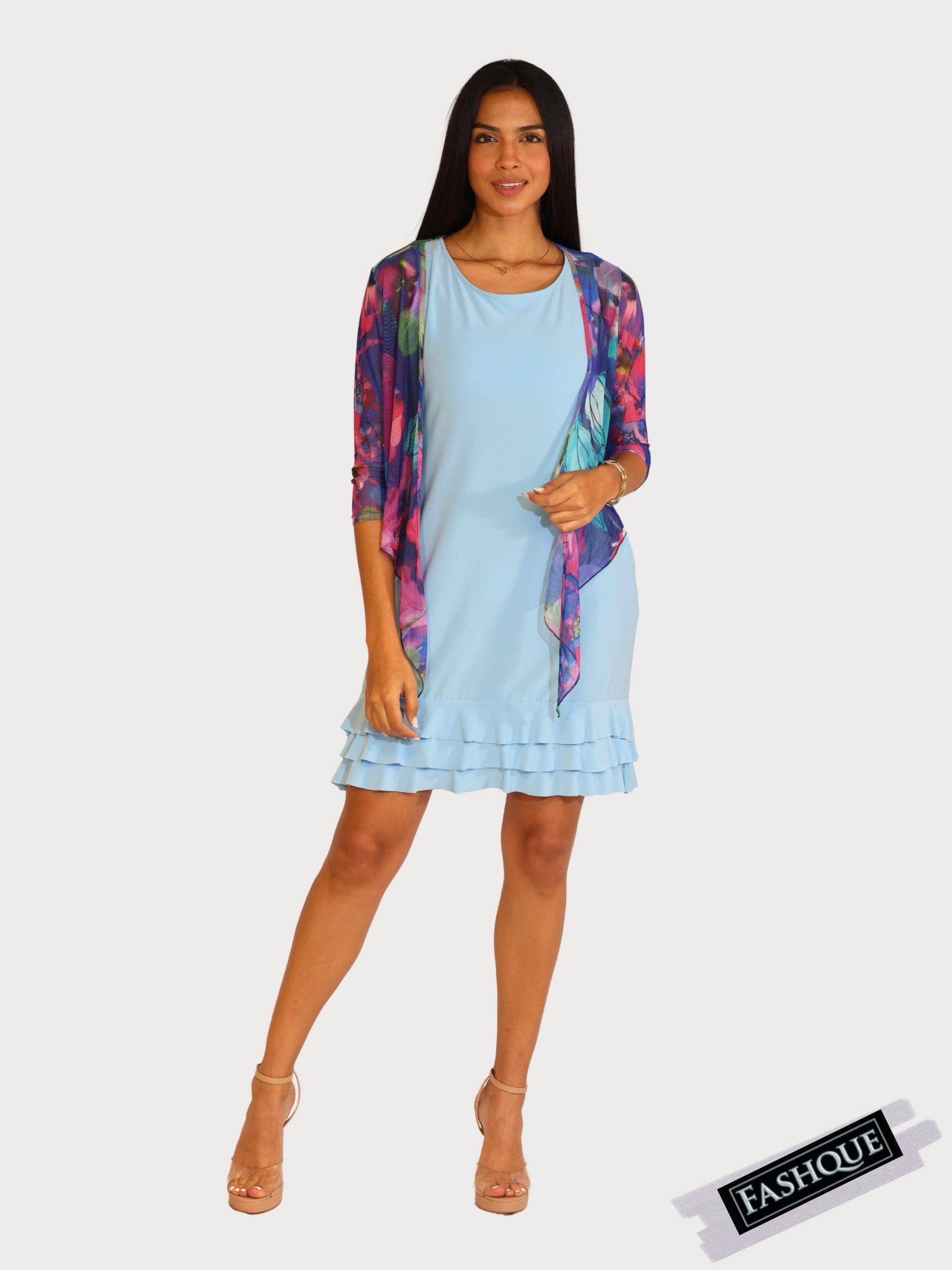 Fashque Designs - 3/4 SLEEVES TIE FRONT BOLERO - T2652