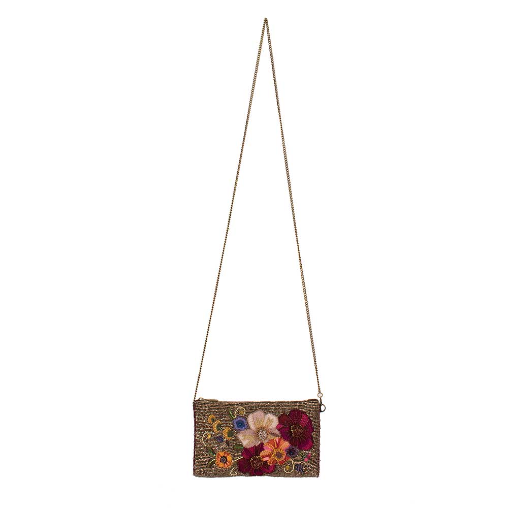 Mary Frances Accessories - Budding Romance beaded floral Crossbody Phone Bag
