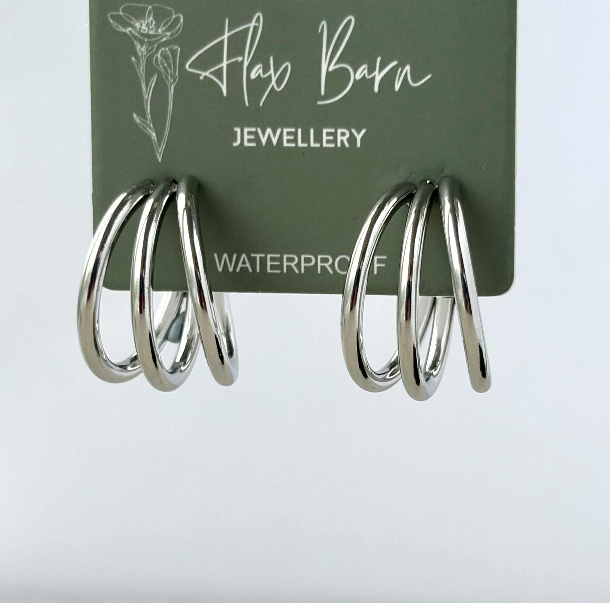Flax Barn - Tarnish Resistant Trio Hoop Studs