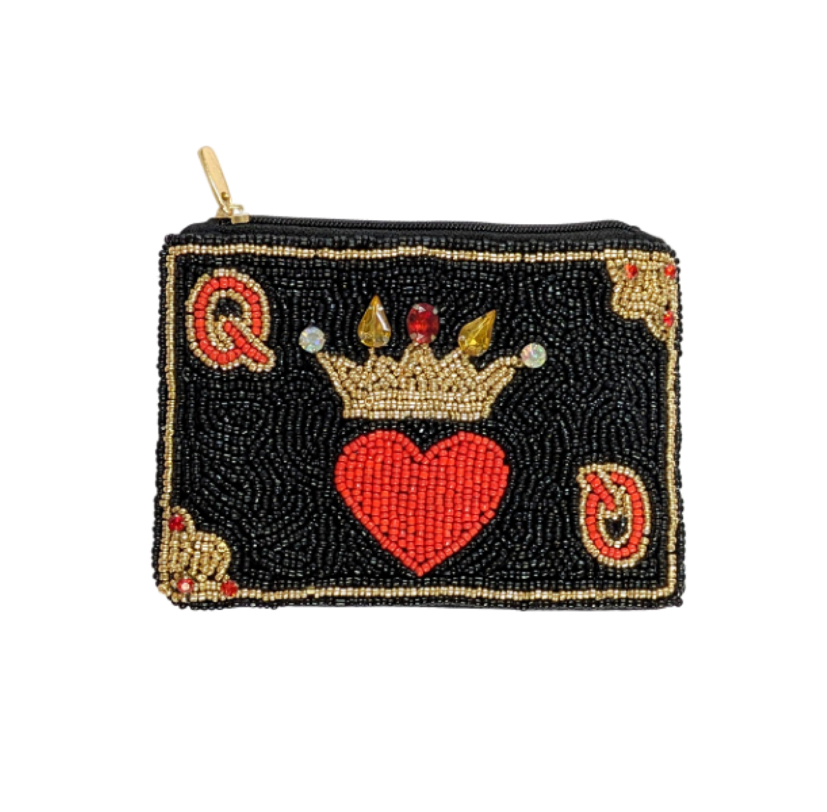 Nima Accessories Inc - Queen Of Hearts Themed Jewels Beaded Coin Purse
