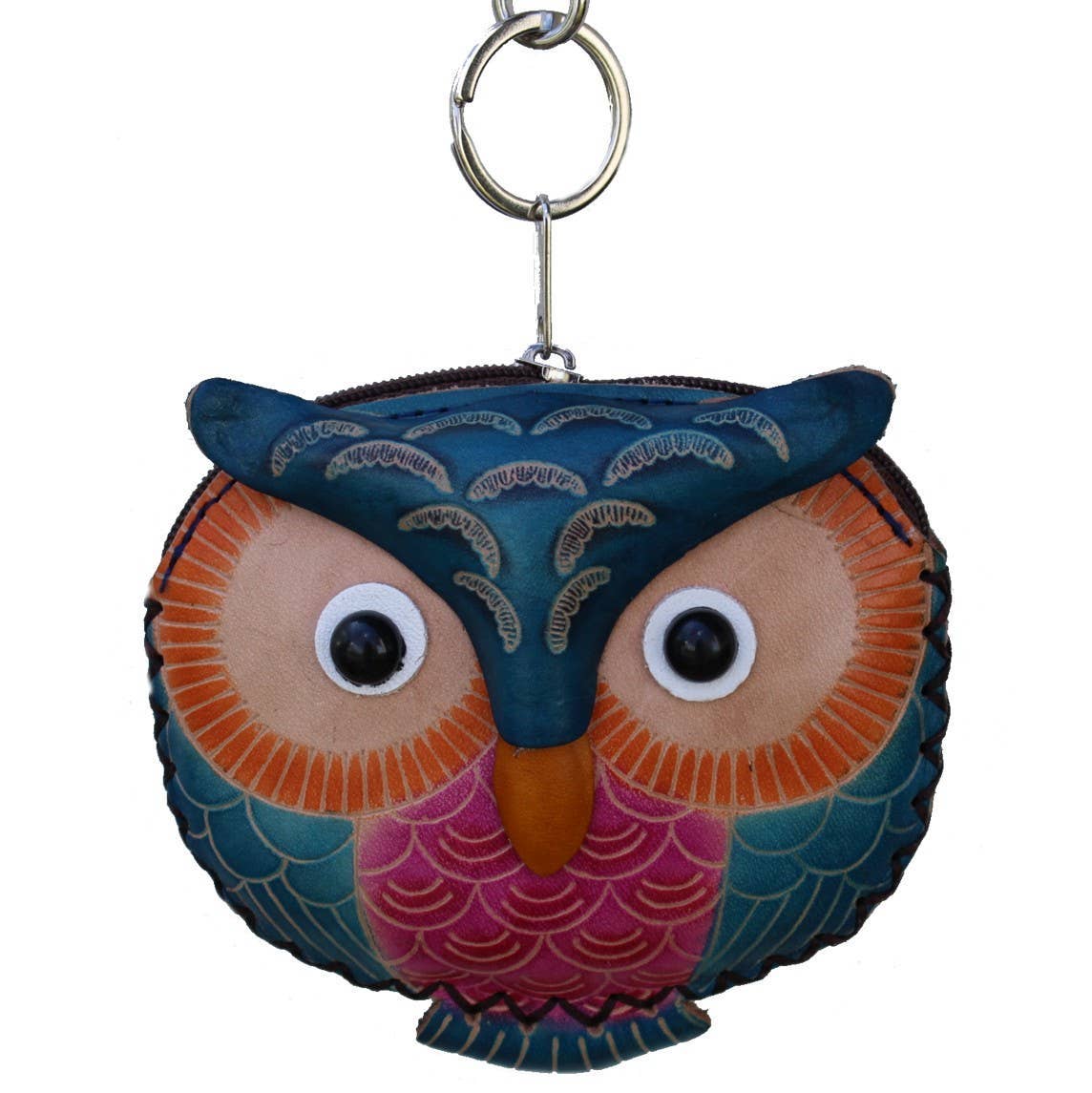 Sunflower Handmade leather inc - Leather owl Owl Wristlet coin purse wallet