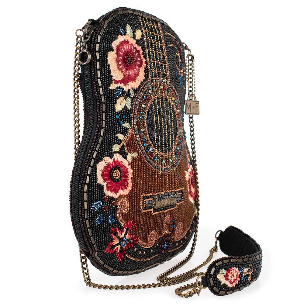 Mary Frances Accessories - Classical Vibe Beaded Guitar Crossbody Handbag