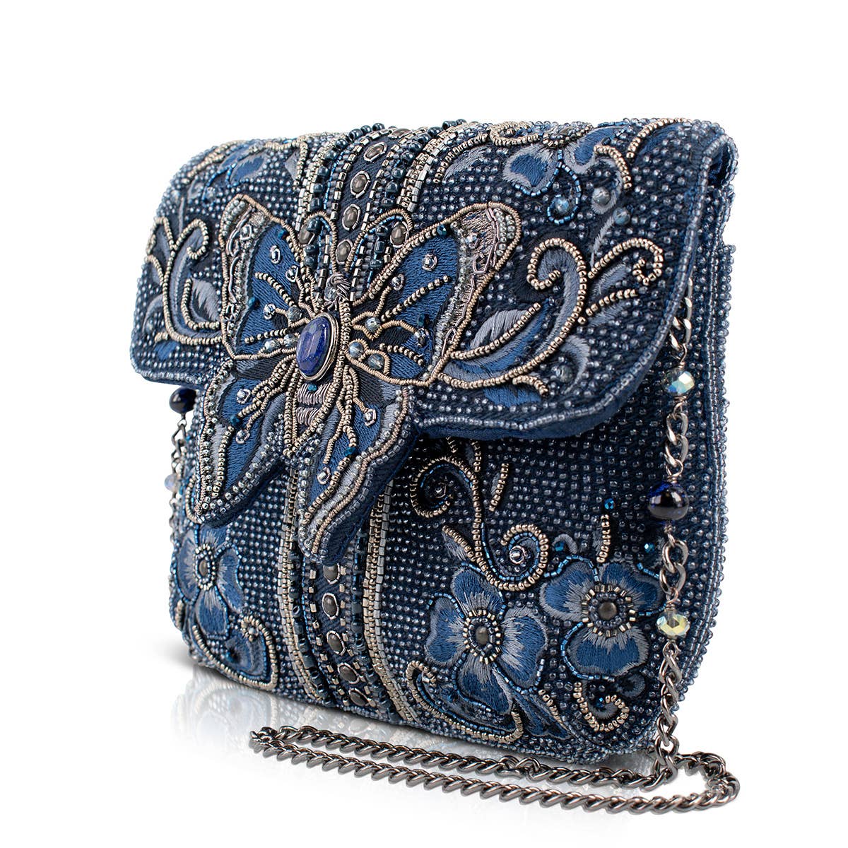 Mary Frances Accessories - Blue Alchemy Butterfly and Floral Handbag