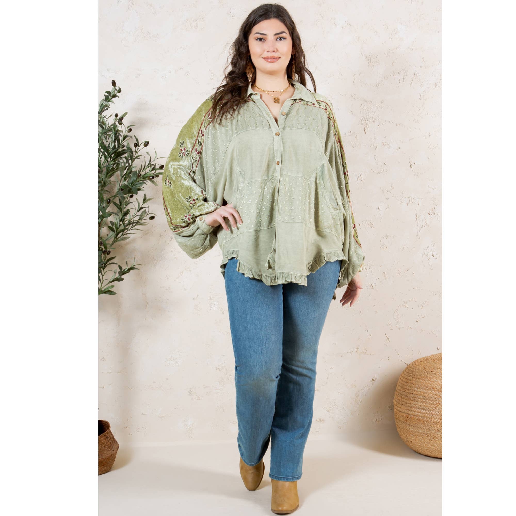 Young Threads - Bohemian Elegance: Stonewashed Rayon Top