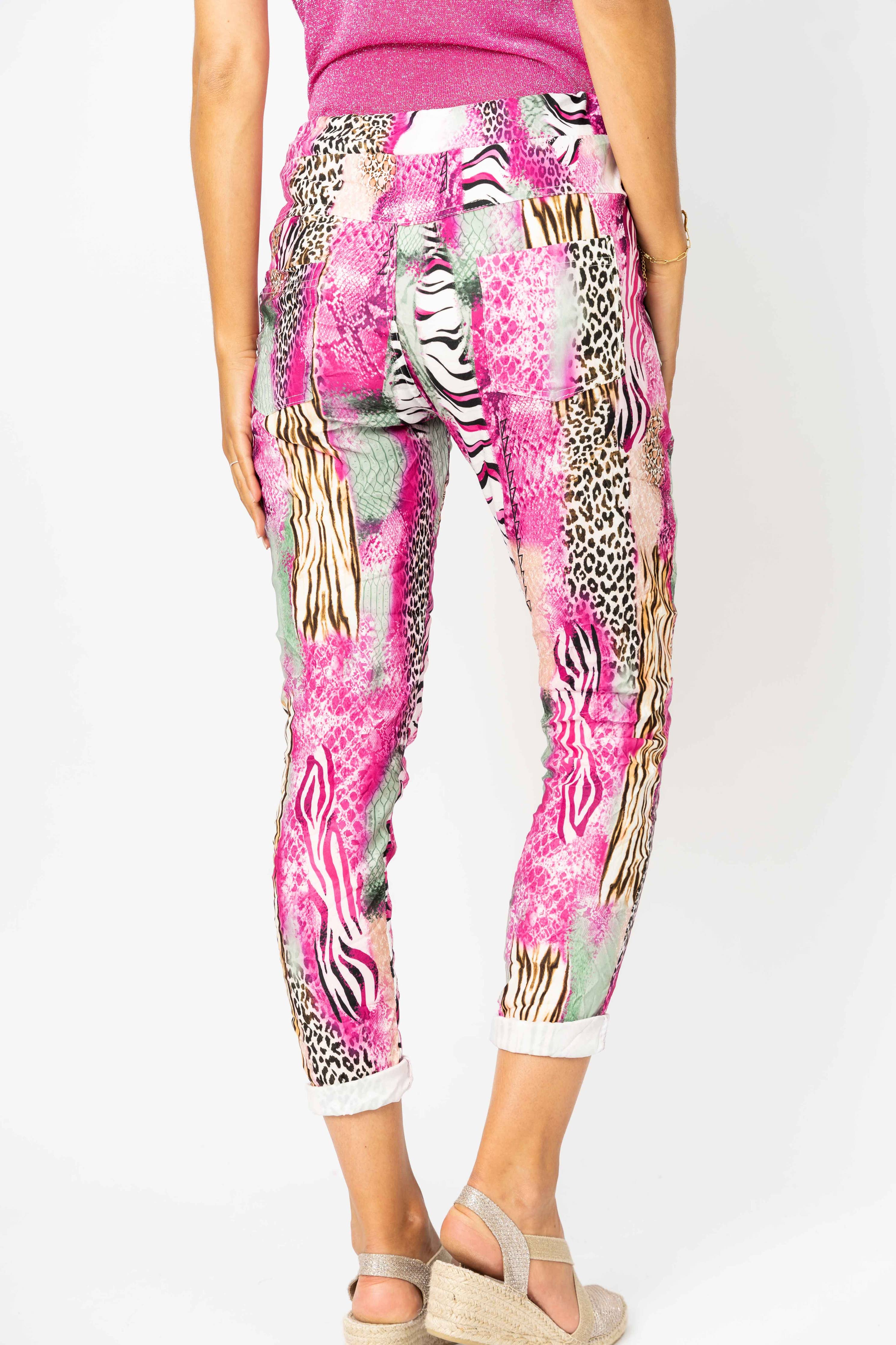 Look Mode Usa - Animal Print Mix with Gold Foil Jegging