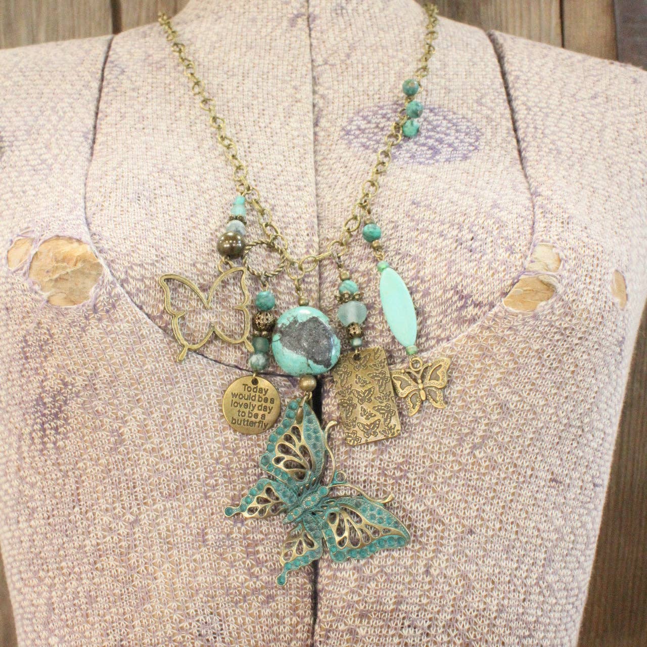 The Primitive Peddler, Inc. - Best Of Butterflies Charmer Necklace