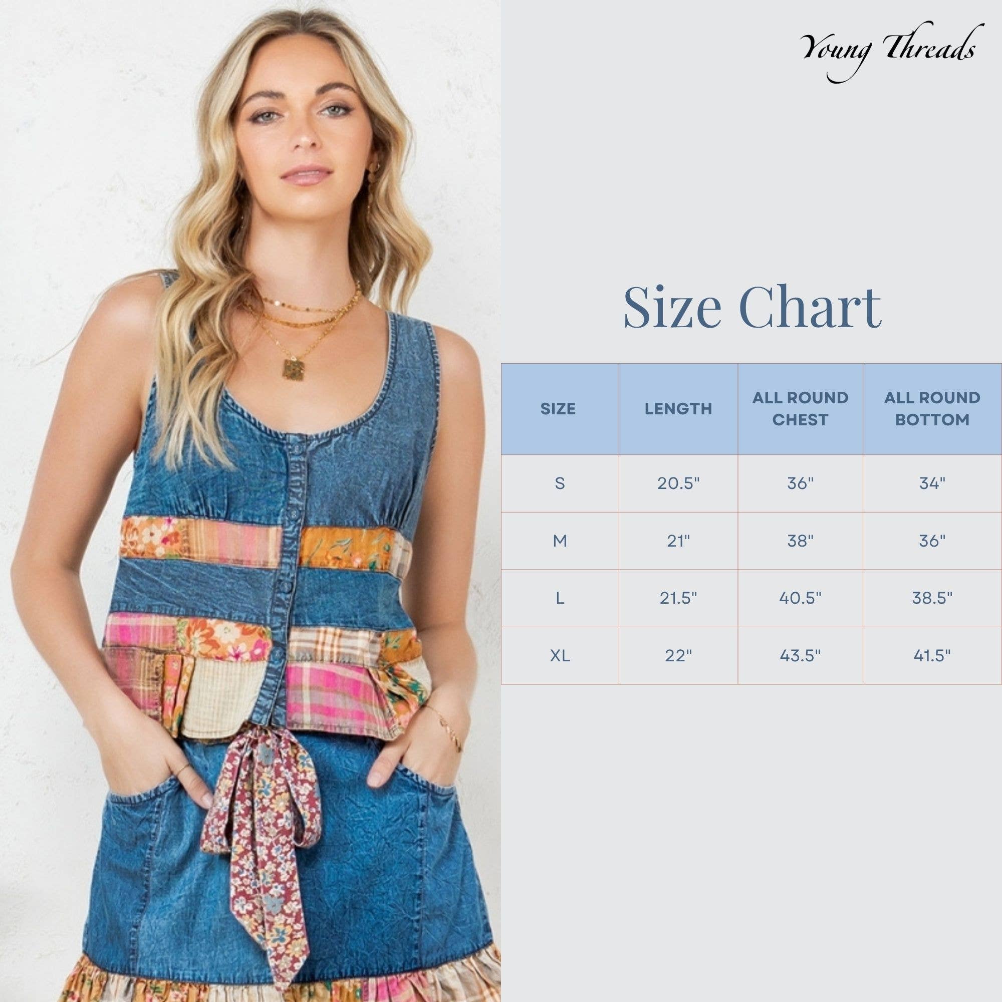 Young Threads - Boho Patch Denim Duo - SOLD AS SET