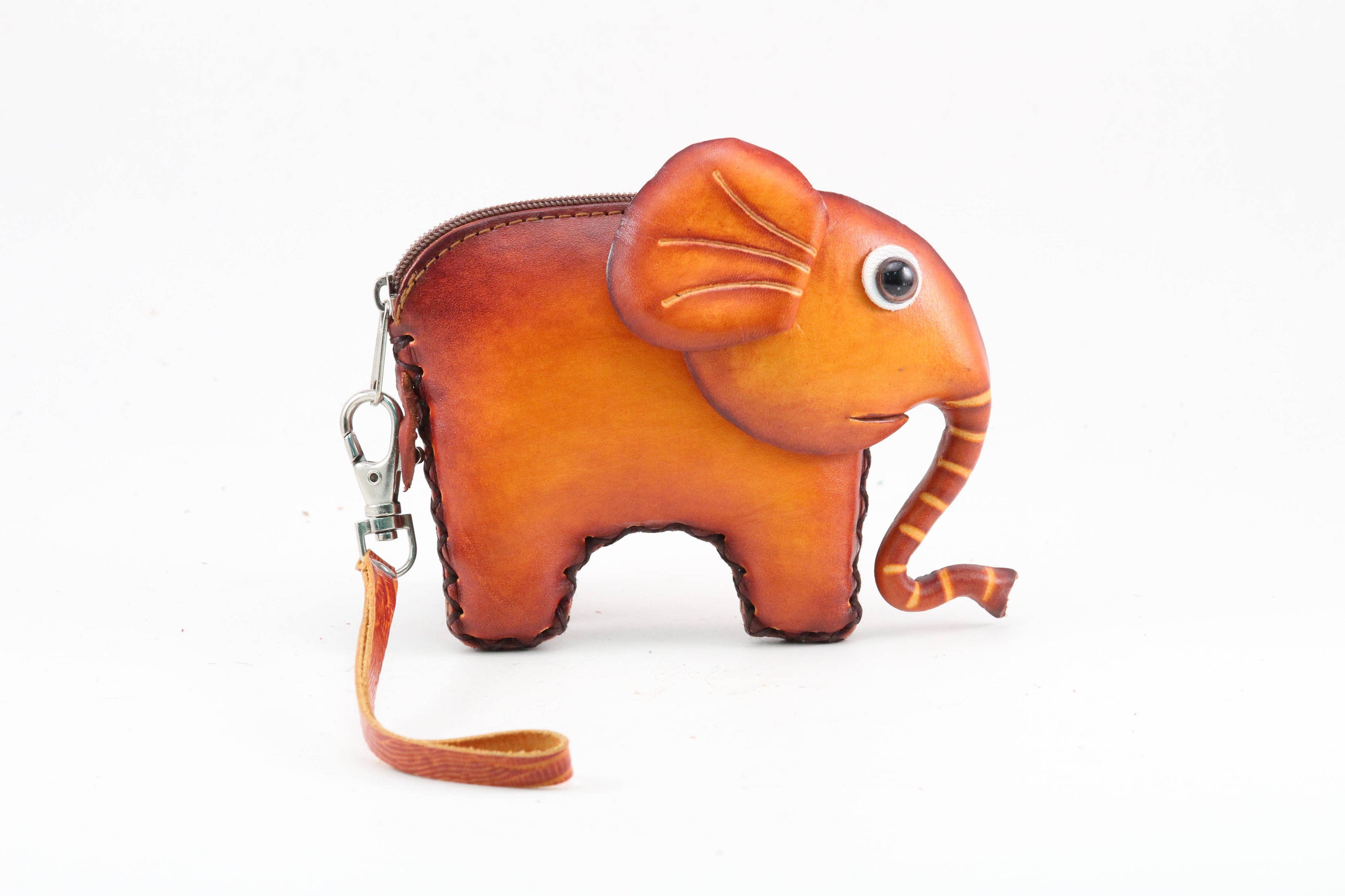 Sunflower Handmade leather inc - E114 Elephant Wristlet Handmade leather coin purse wallet