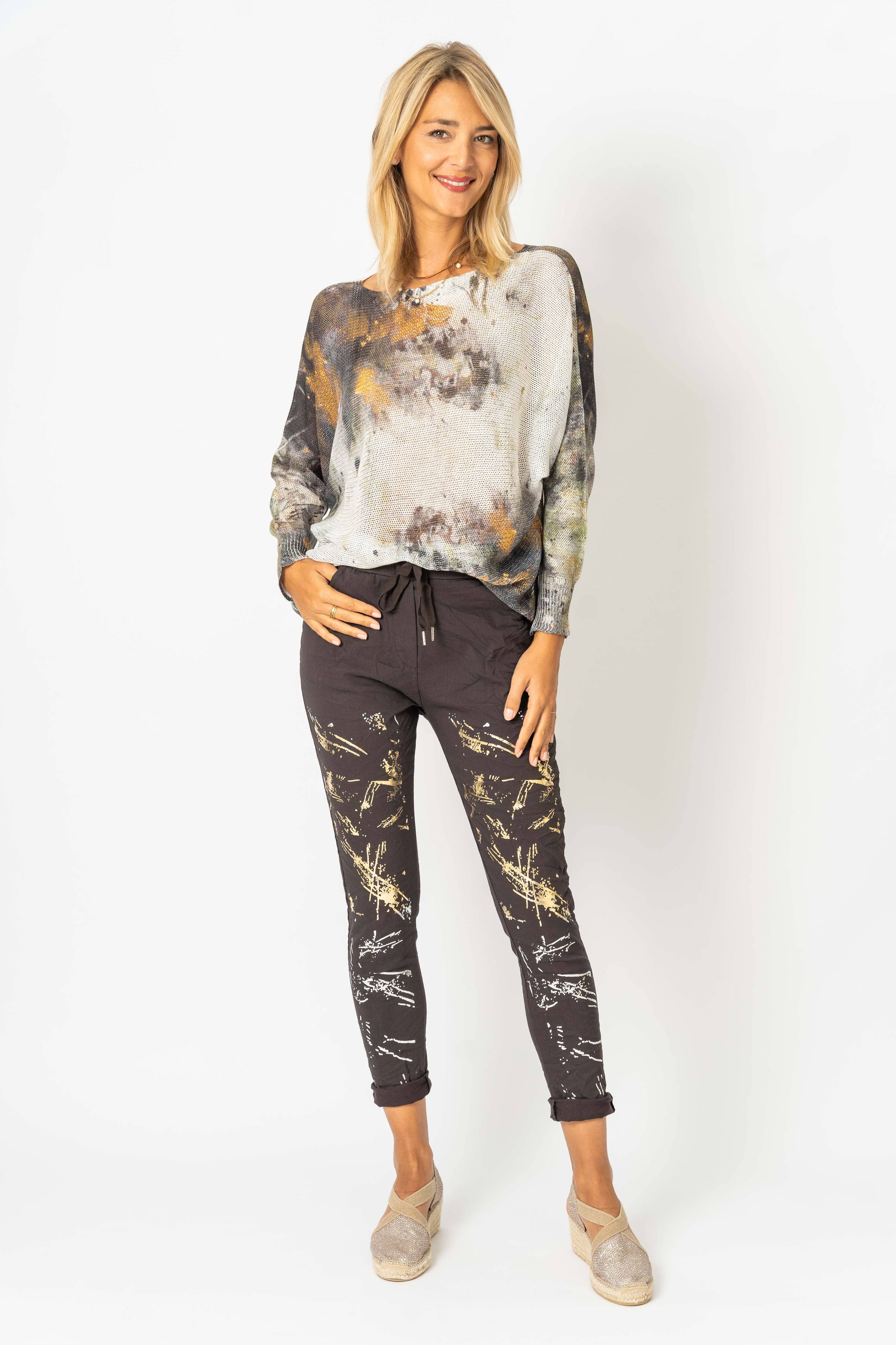 Look Mode Usa - Silver and Gold foil Jegging