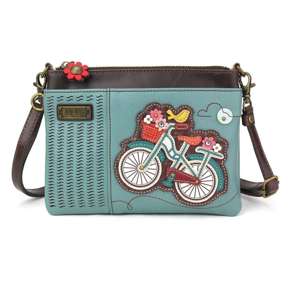 Chala Crossbody Blue Bicycle with flowers
