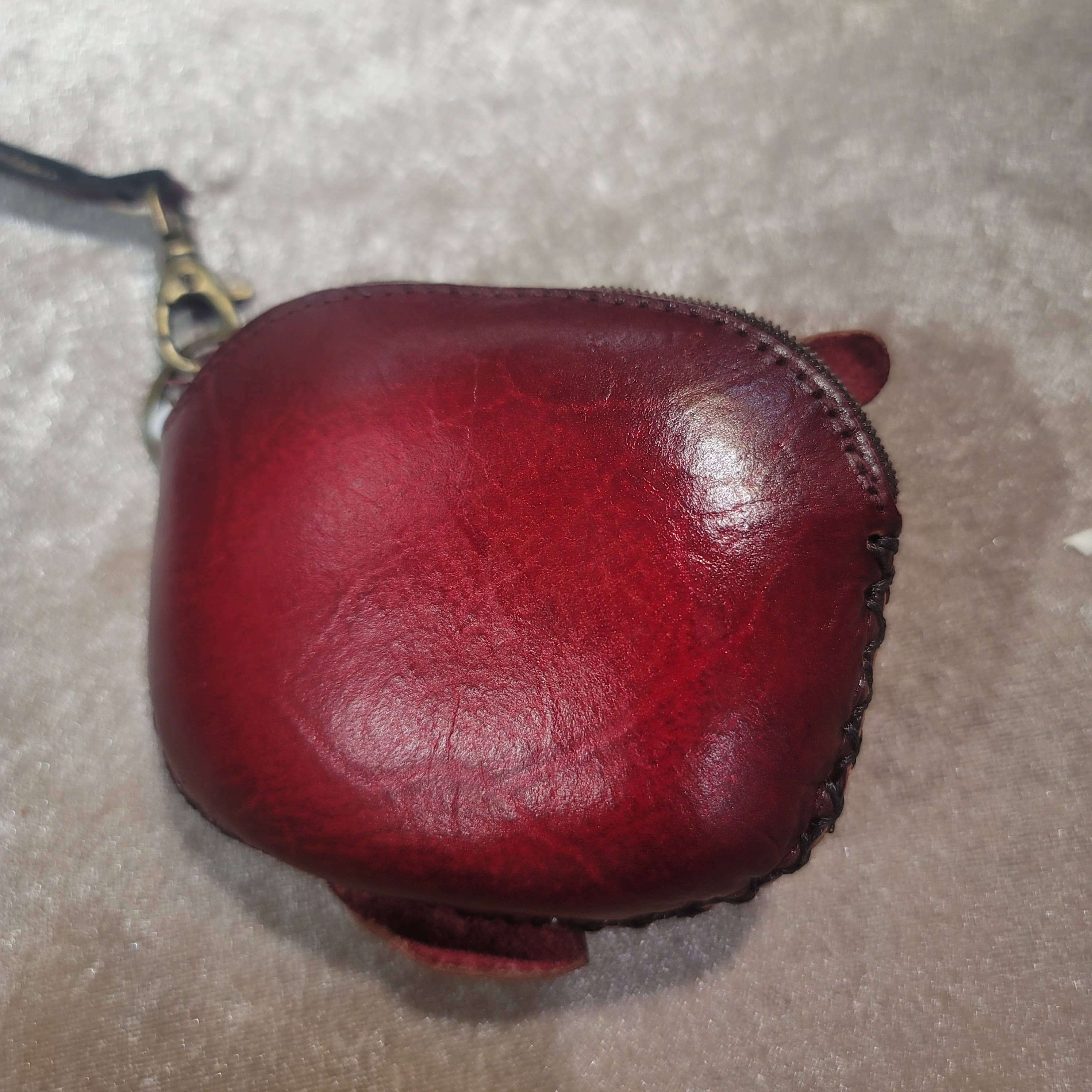 Sunflower Handmade leather inc - Leather owl Owl Wristlet coin purse wallet