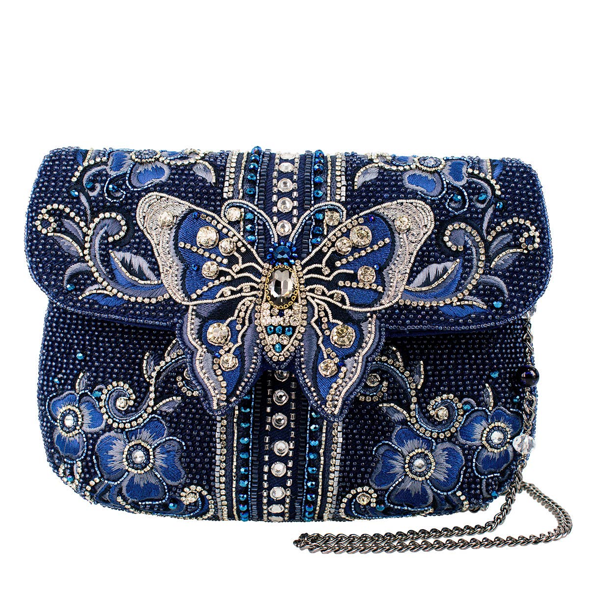 Mary Frances Accessories - Blue Alchemy Butterfly and Floral Handbag