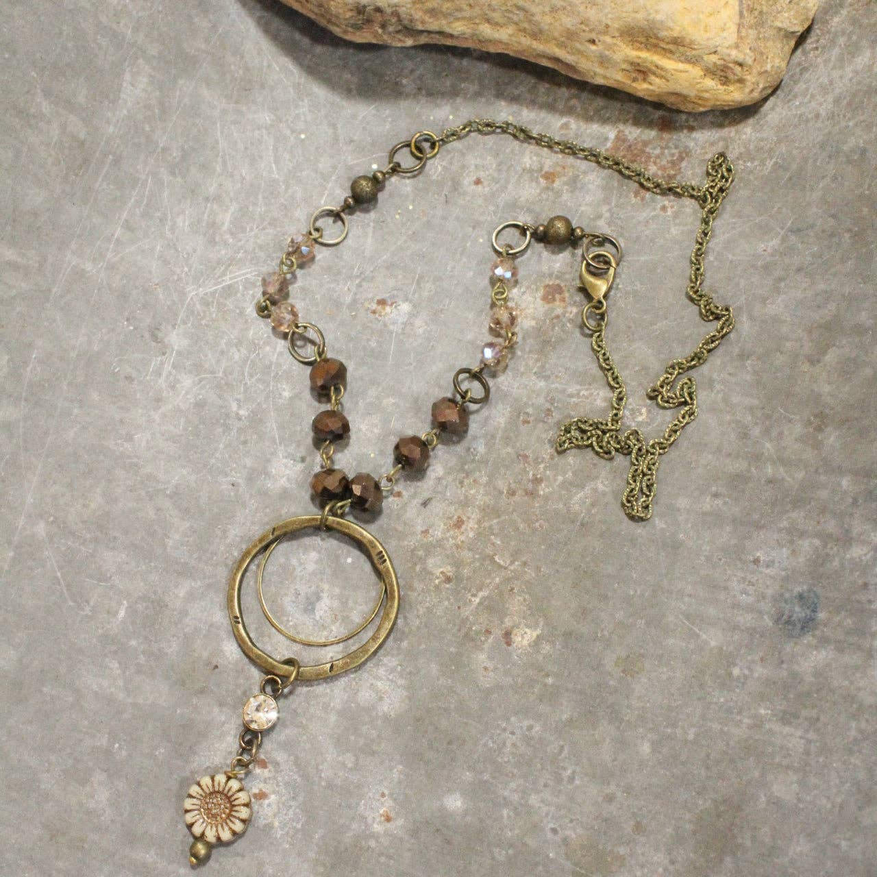 The Primitive Peddler, Inc. - Simply Charming Rich Brown Necklace