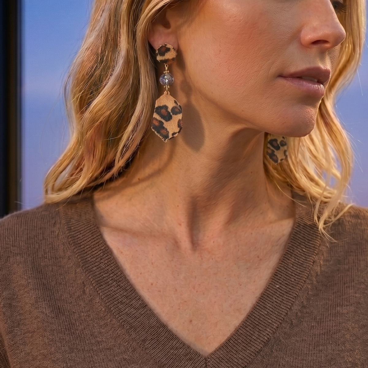 Bijoux Envie Statement Jewelry - Animal Print Beaded Earrings | Chunky Fall Statement Jewelry