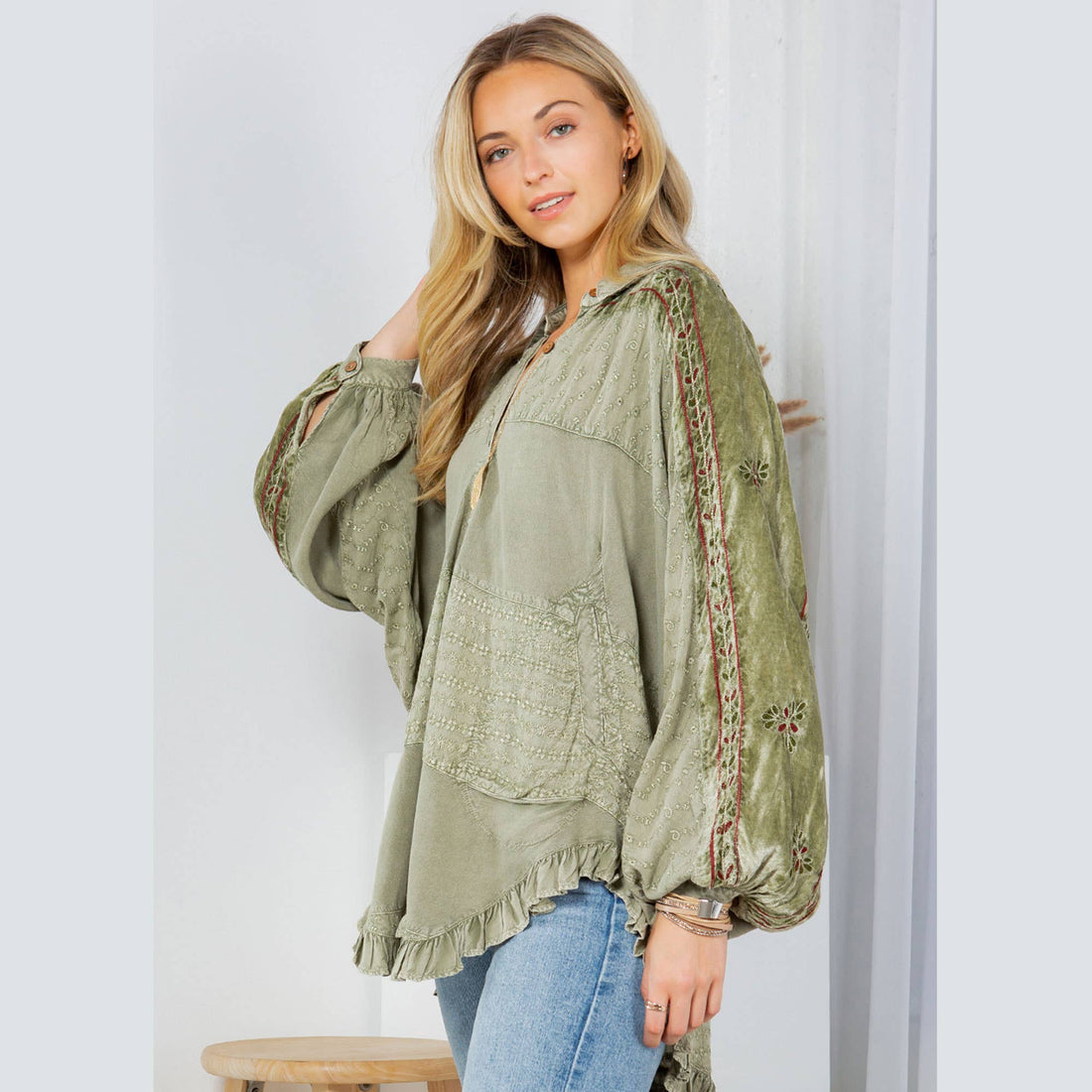 Young Threads - Bohemian Elegance: Stonewashed Rayon Top 